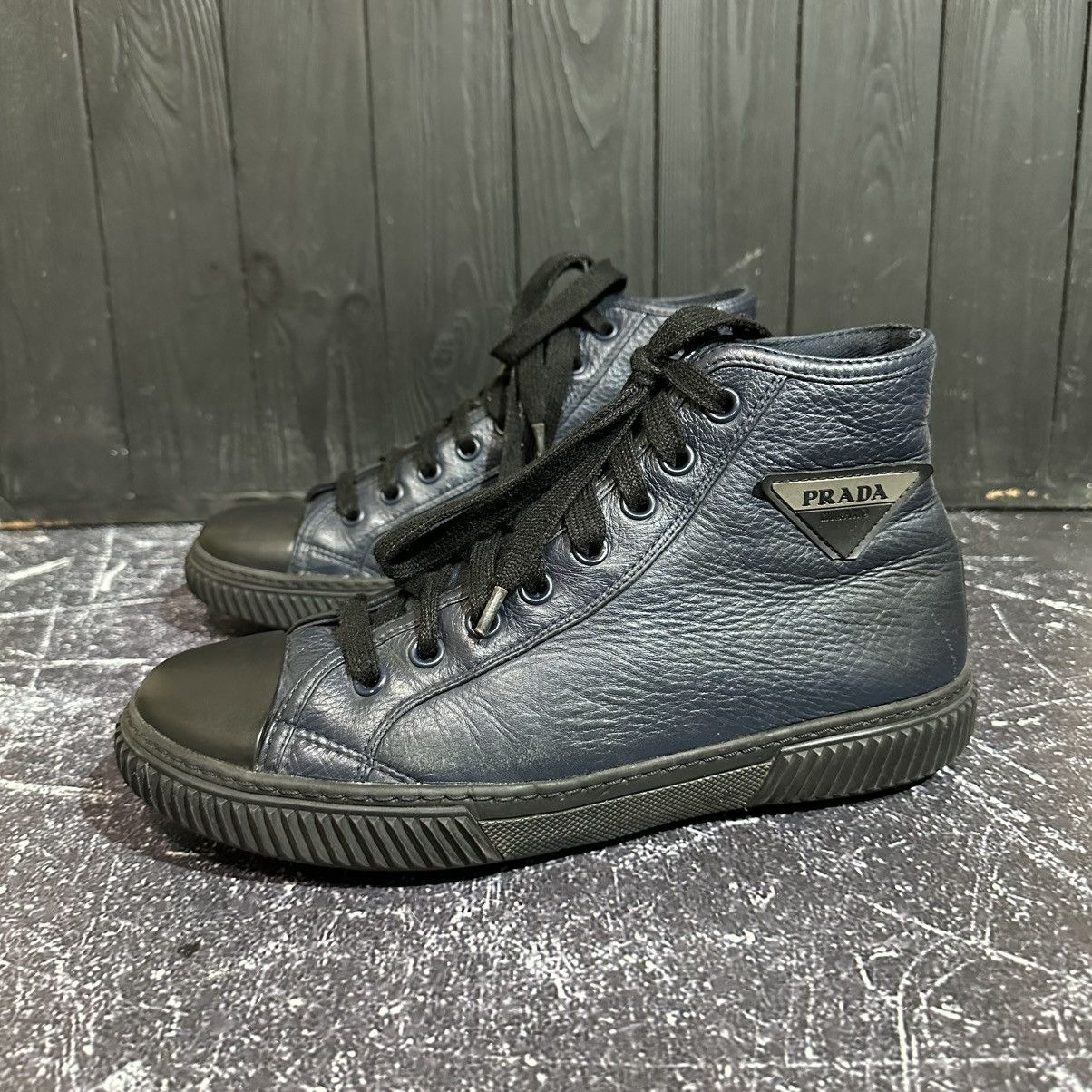 Prada PRADA - Men’s Leather High Top Sneakers Size 7, 8Us Size US 8 / EU 41 - 3 Thumbnail