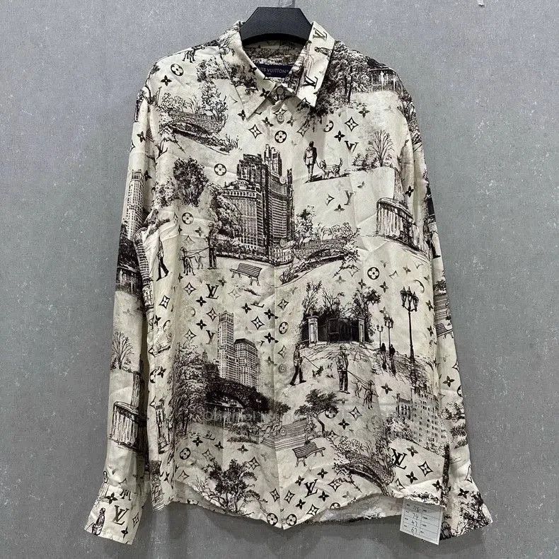 Louis Vuitton Louis Vuitton Silk City Logo Print Shirt. Size US L / EU 52-54 / 3 - 1 Thumbnail