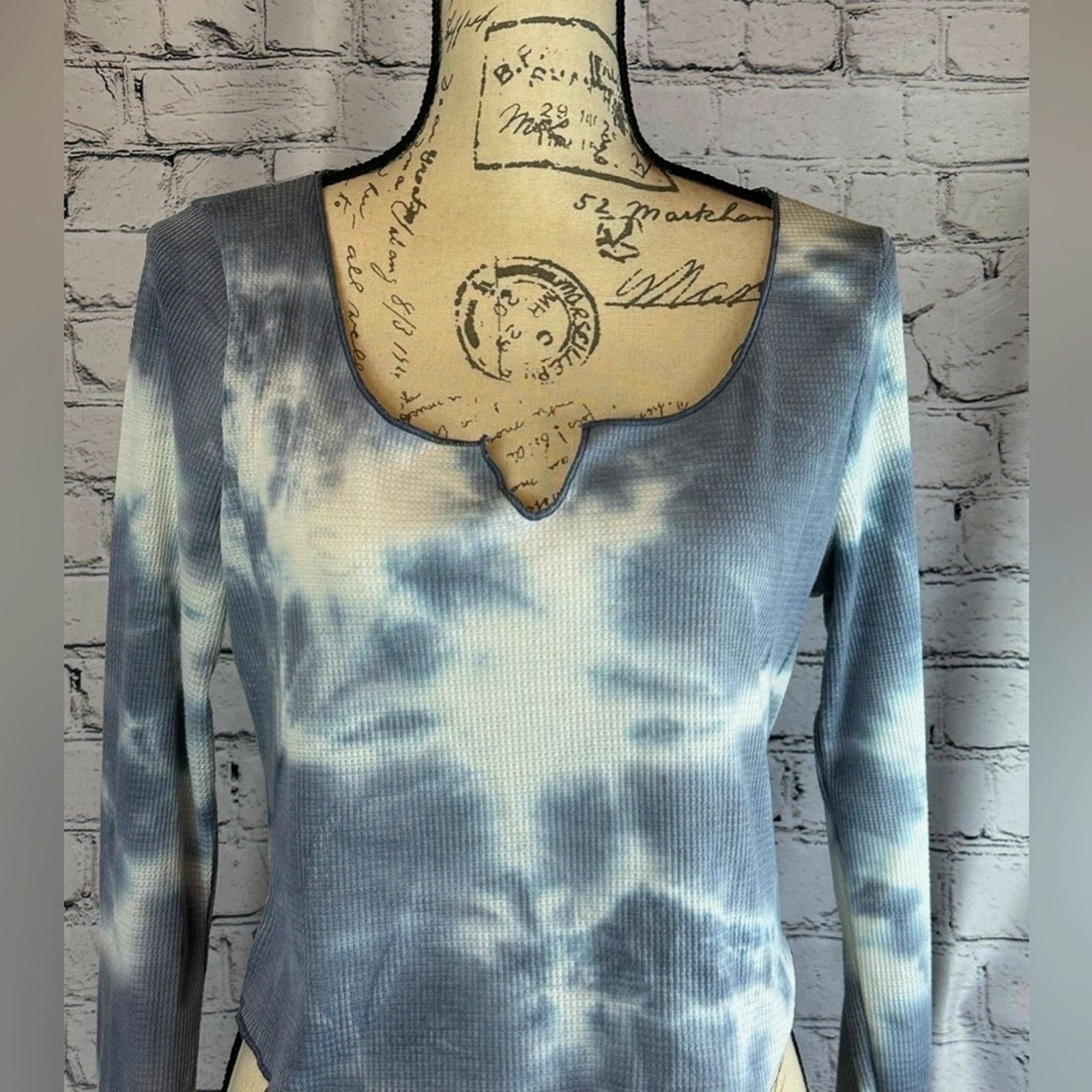 Nordstrom × Other All in Favor Tie Dye Waffle Knit Crop Top Grey XL Size XL / US 12-14 / IT 48-50 - 6 Thumbnail
