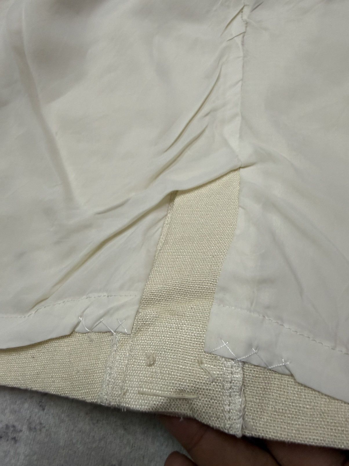 Thierry Mugler Vintage Thierry Mugler Linen Blend Cream Pencil Skirt Size 24" / US 00 / IT 34 - 10 Thumbnail