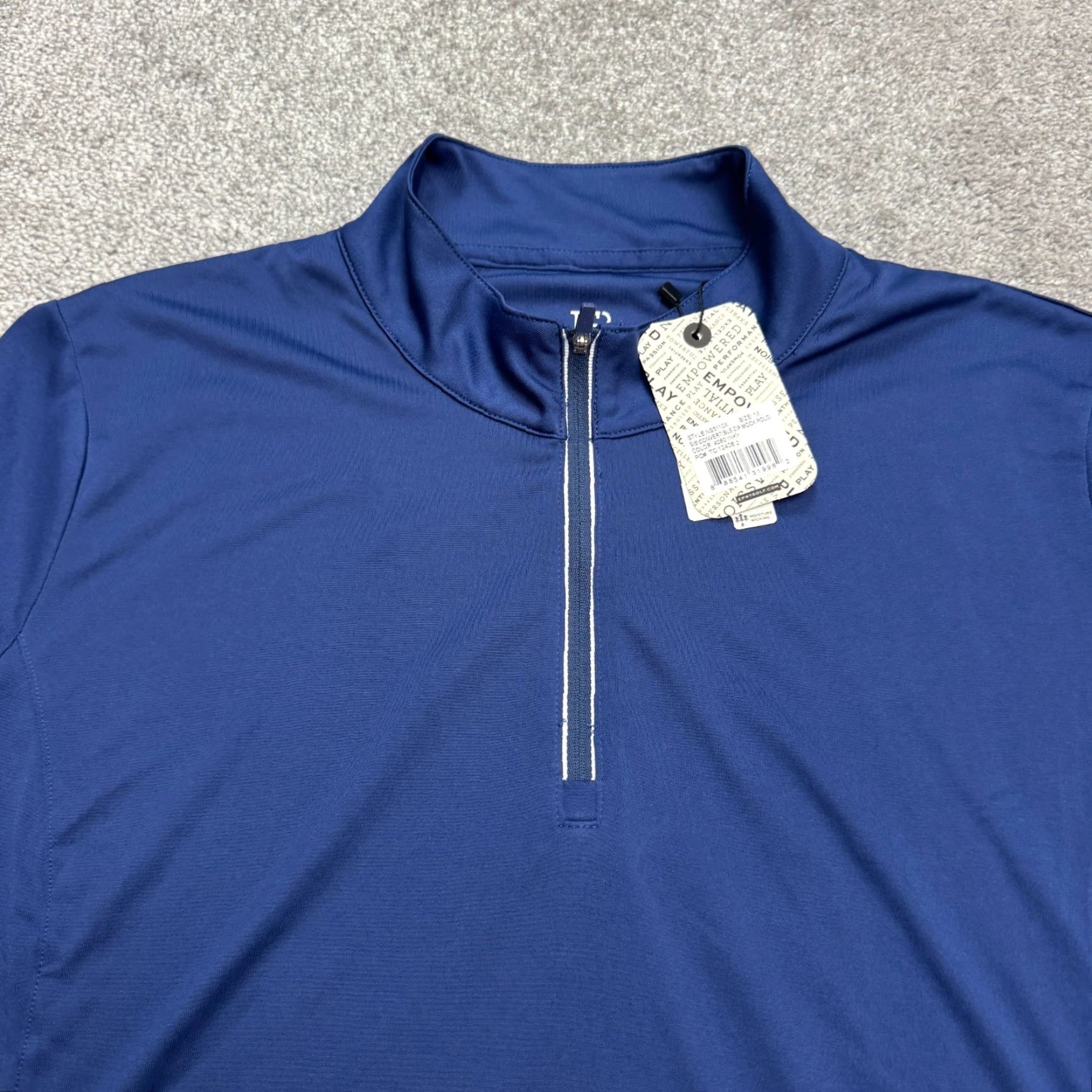 Vintage EP New York Polo Shirt Women 1X Plus Blue 1/4 Zip Mock Neck Golf NWT Performance Size XL / US 12-14 / IT 48-50 - 3 Thumbnail
