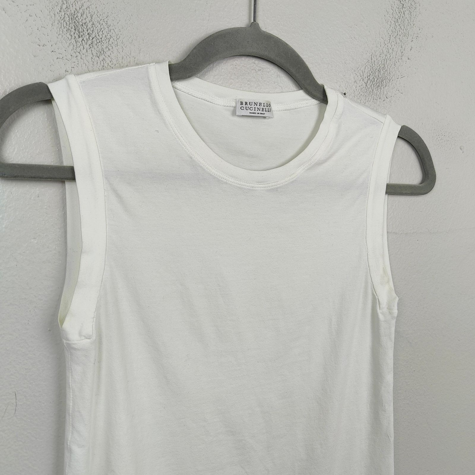 Brunello Cucinelli Brunello Cucinelli Tank Top Womens XS White Preppy Crewneck Size XS / US 0-2 / IT 36-38 - 2 Thumbnail