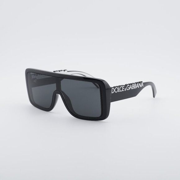 Dolce & Gabbana DG6204 501/87 Sunglasses Black Shield Frame