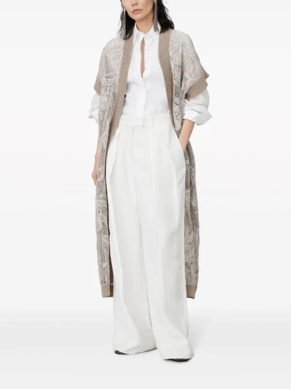 Brunello Cucinelli o1la1rc1a0425 Blouse in White Size S / US 4 / IT 40 - 4 Thumbnail