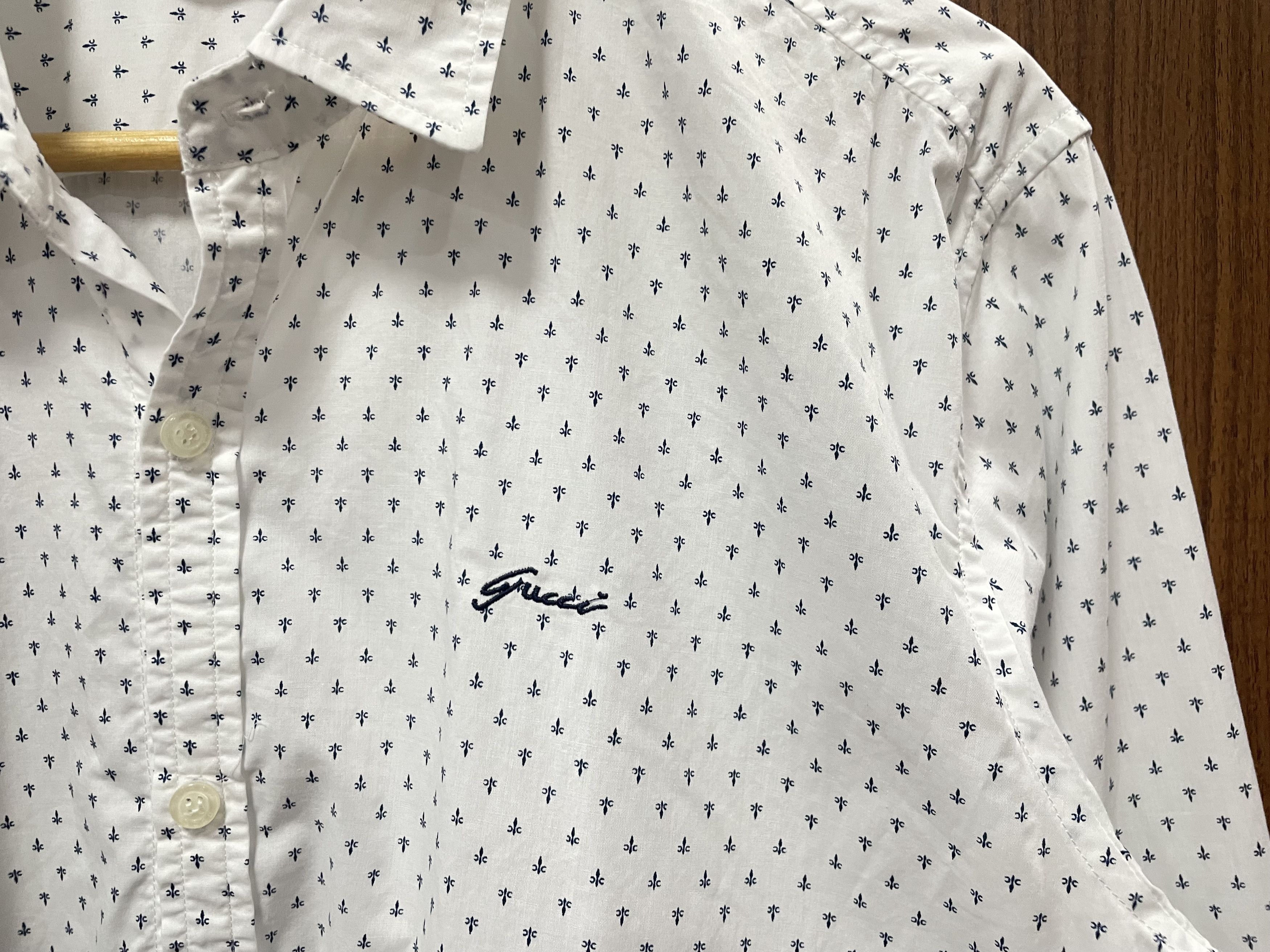 Gucci × Tom Ford Gucci - Fleur de Lis mono button up long sleeve Size US L / EU 52-54 / 3 - 3 Thumbnail