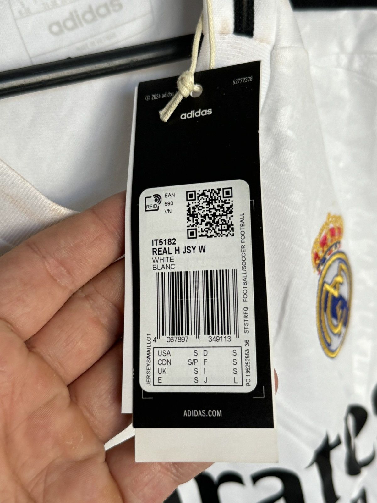 Adidas New Real Madrid 24/25 Home Football Jersey T-Shirt Size S / US 4 / IT 40 - 12 Thumbnail