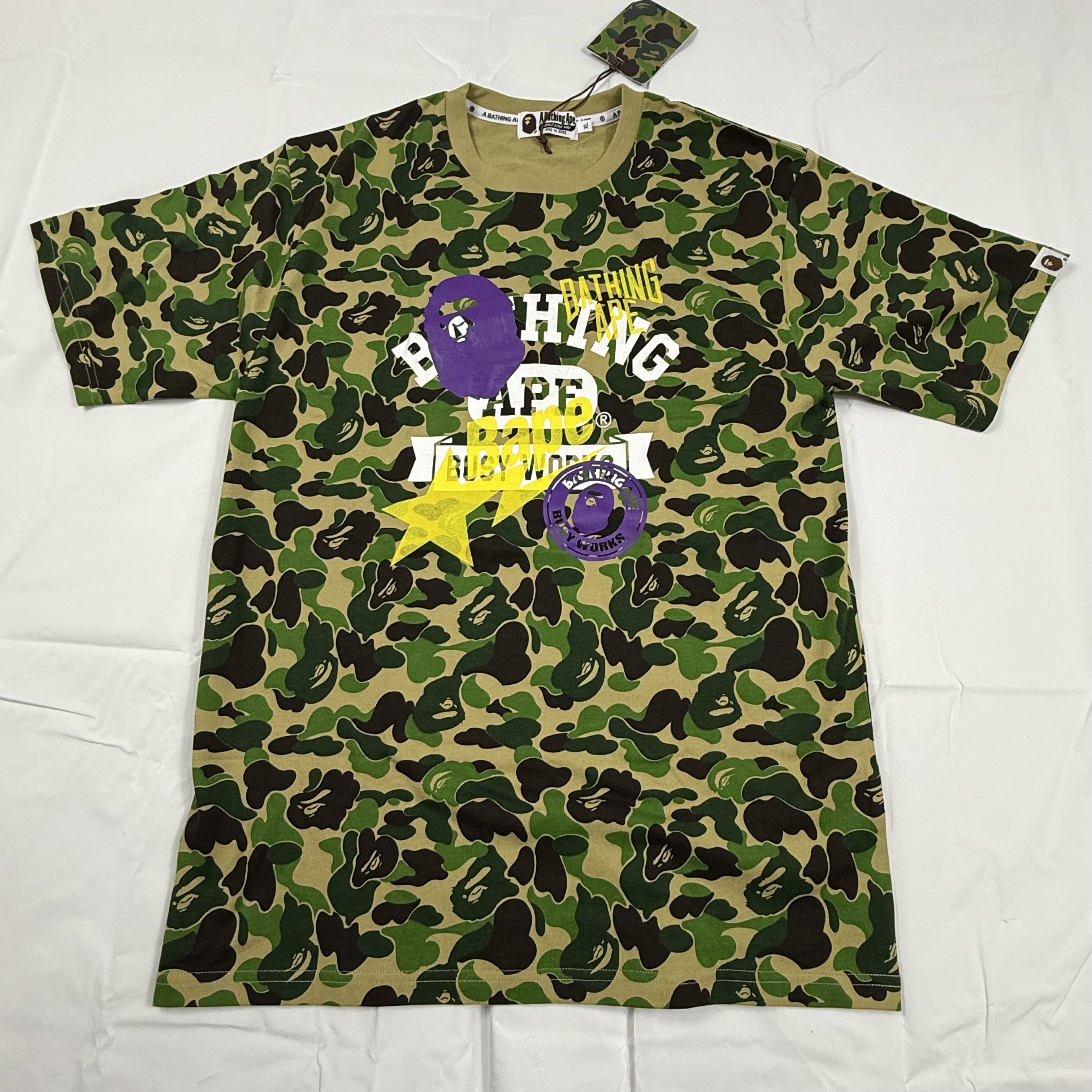 Bape A Bathing Ape Mens ABC Camo Multi Logo Shirt Green XL Size US XL / EU 56 / 4 - 1 Thumbnail
