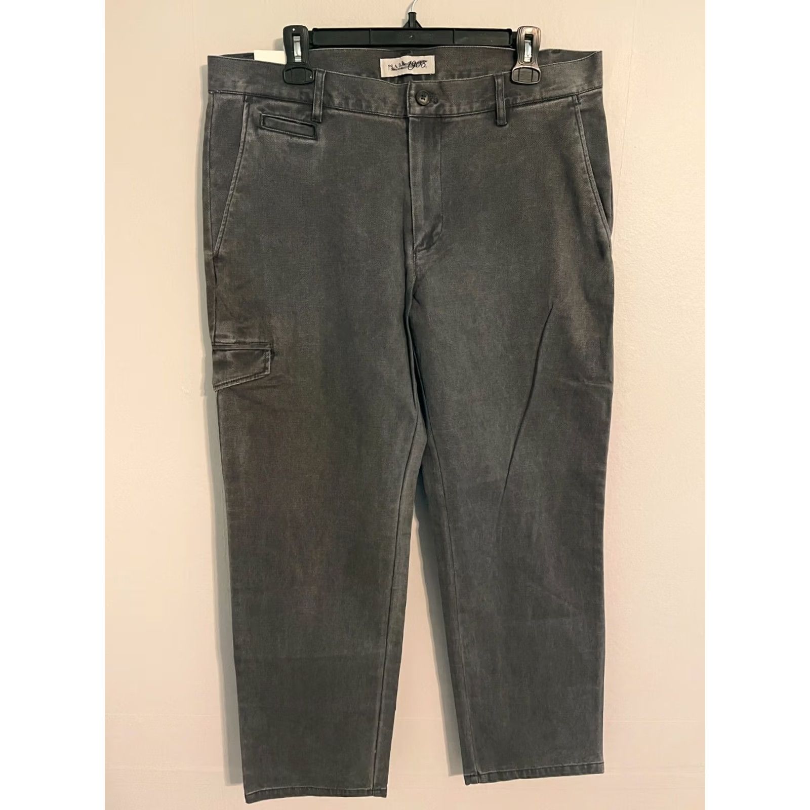Jos. A. Bank Jos. A. Bank Pants Mens 36 Gray Light Faded Flat Front Casual Men 36x29 New Size US 37 - 3 Thumbnail