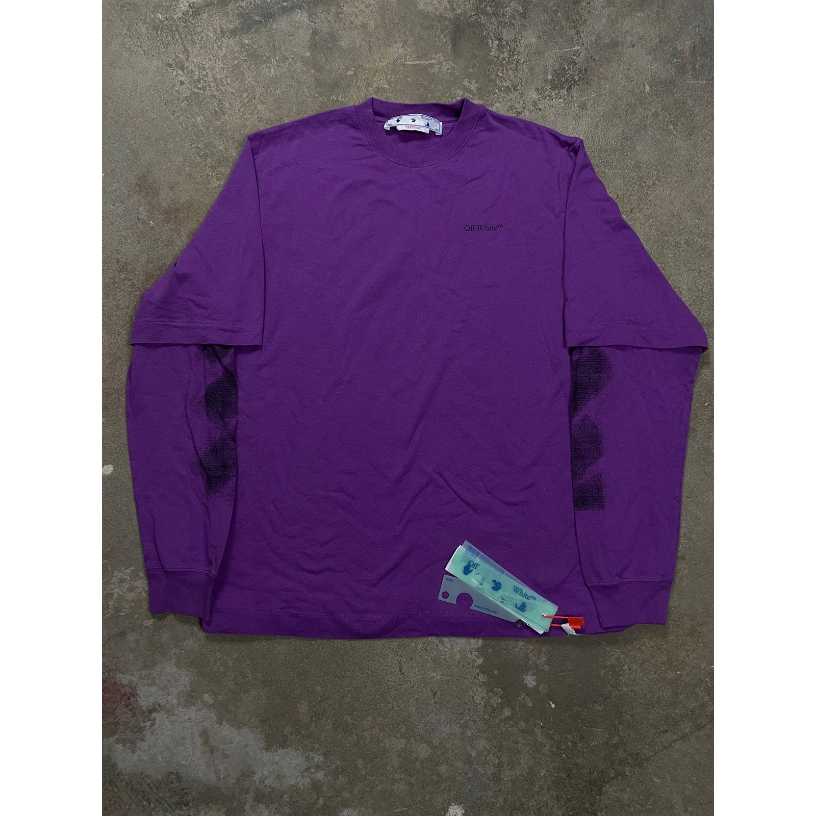 Off-White Off White Purple Jumbo Arrow Double LS Tee XL Size US XL / EU 56 / 4 - 1 Thumbnail