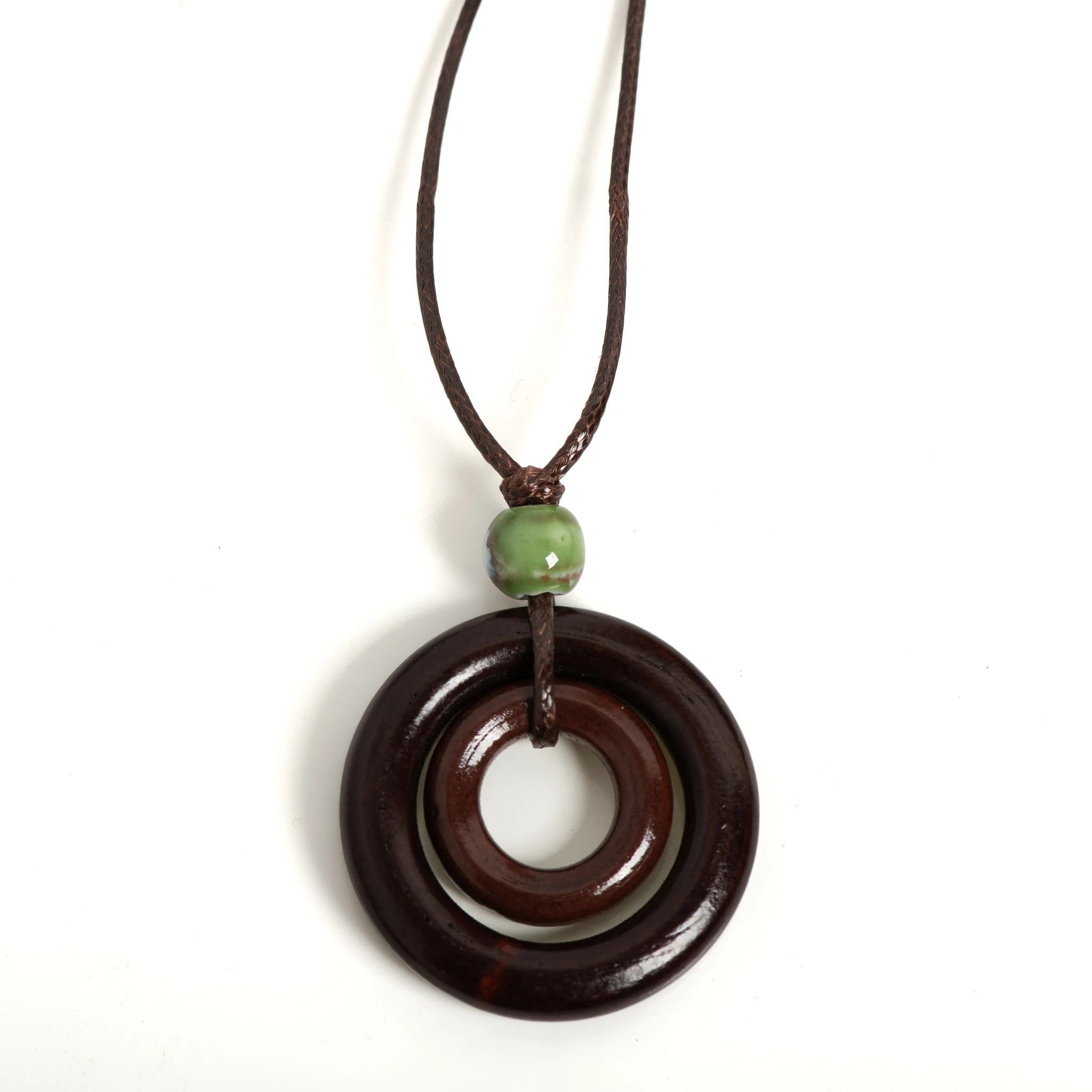 Handmade Wooden Circle Pendant Necklace Handmade Jewelry Gift For Her Size ONE SIZE - 6 Thumbnail
