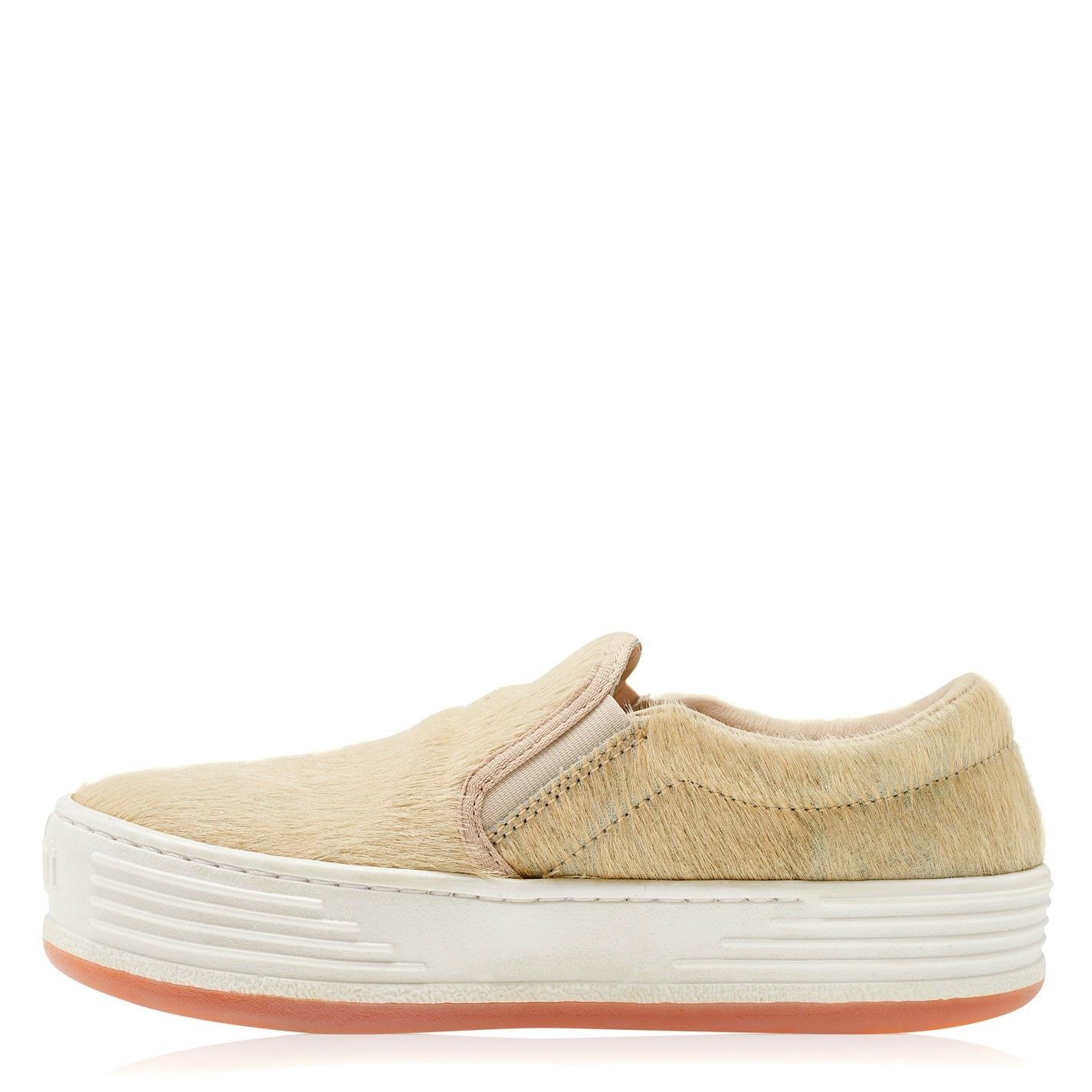 Palm Angels o1g2r1mq0325 Snow Pony Slip On Trainers in Beige Size US 7 / IT 37 - 3 Thumbnail