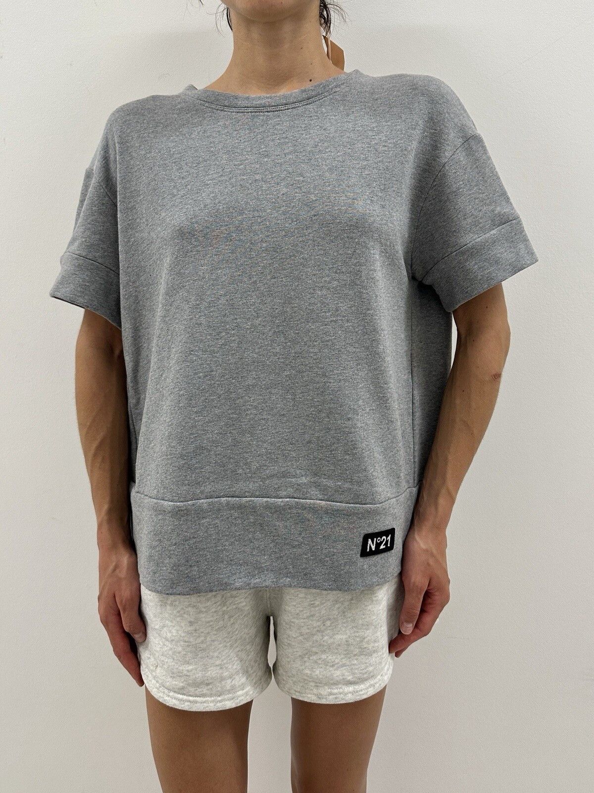 Other Numero 21 T-shirt Gray Cotton Top Open Back Size 44 Size M / US 6-8 / IT 42-44 - 3 Thumbnail