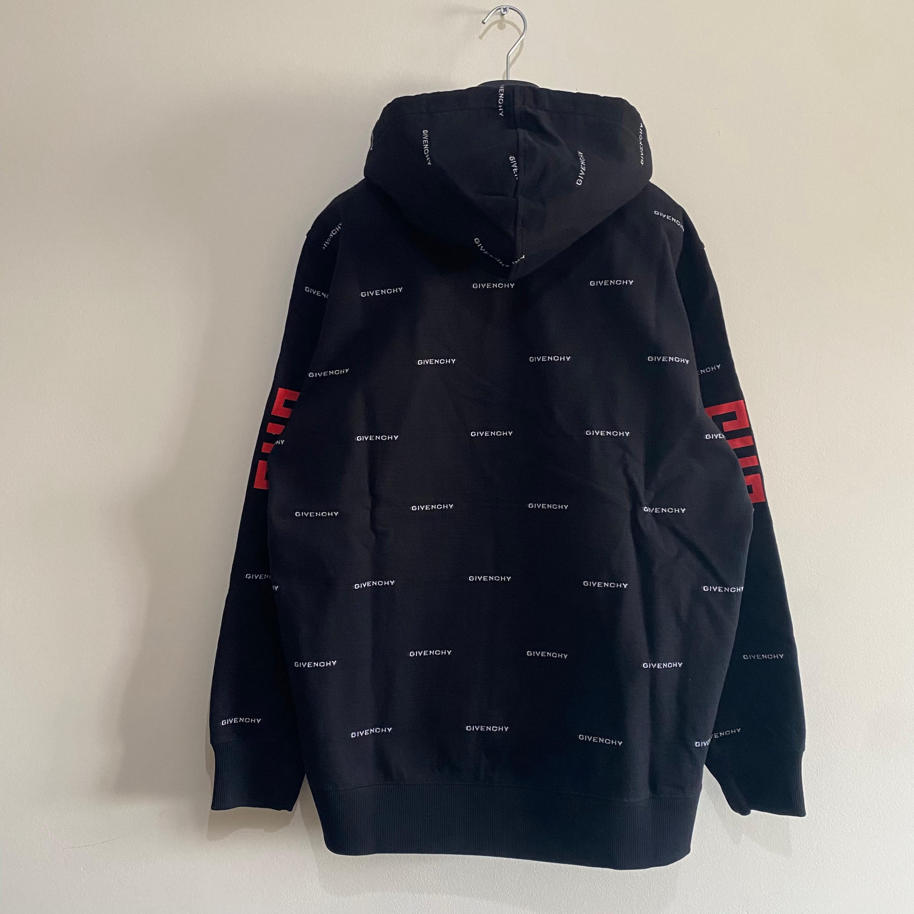 Givenchy Black All Over Jacquard Logo Oversized Hoodie Size US S / EU 44-46 / 1 - 9 Thumbnail