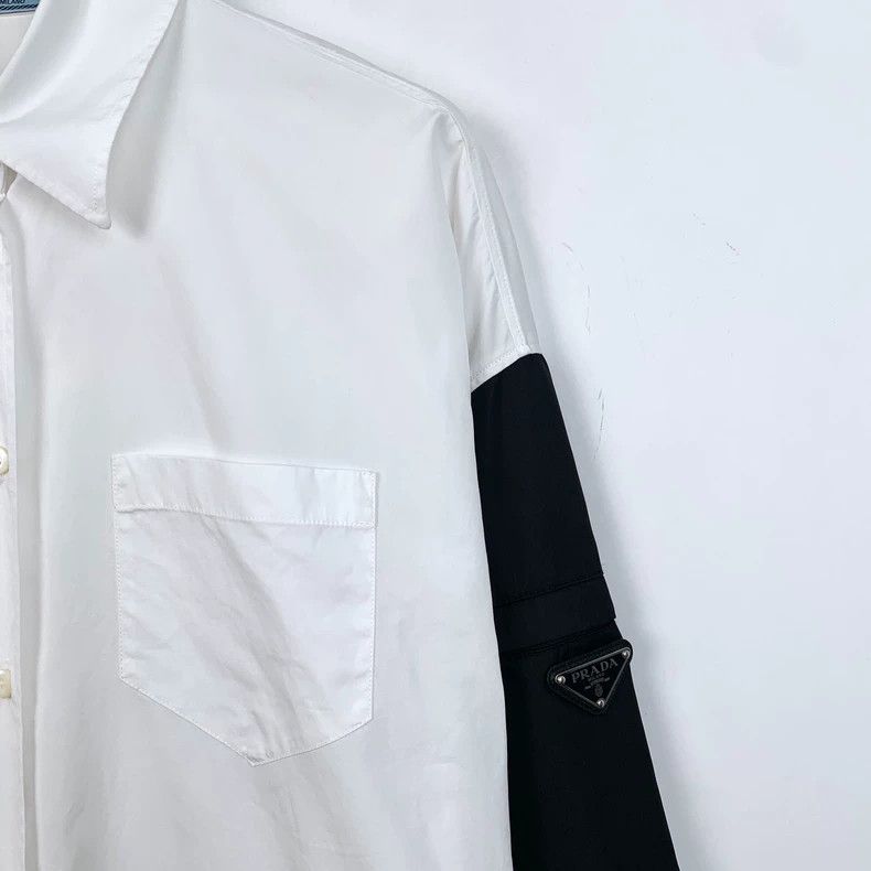 Prada Prada Size 38 22 white triangle lapel single-breasted long- Size US XXS / EU 40 - 3 Thumbnail
