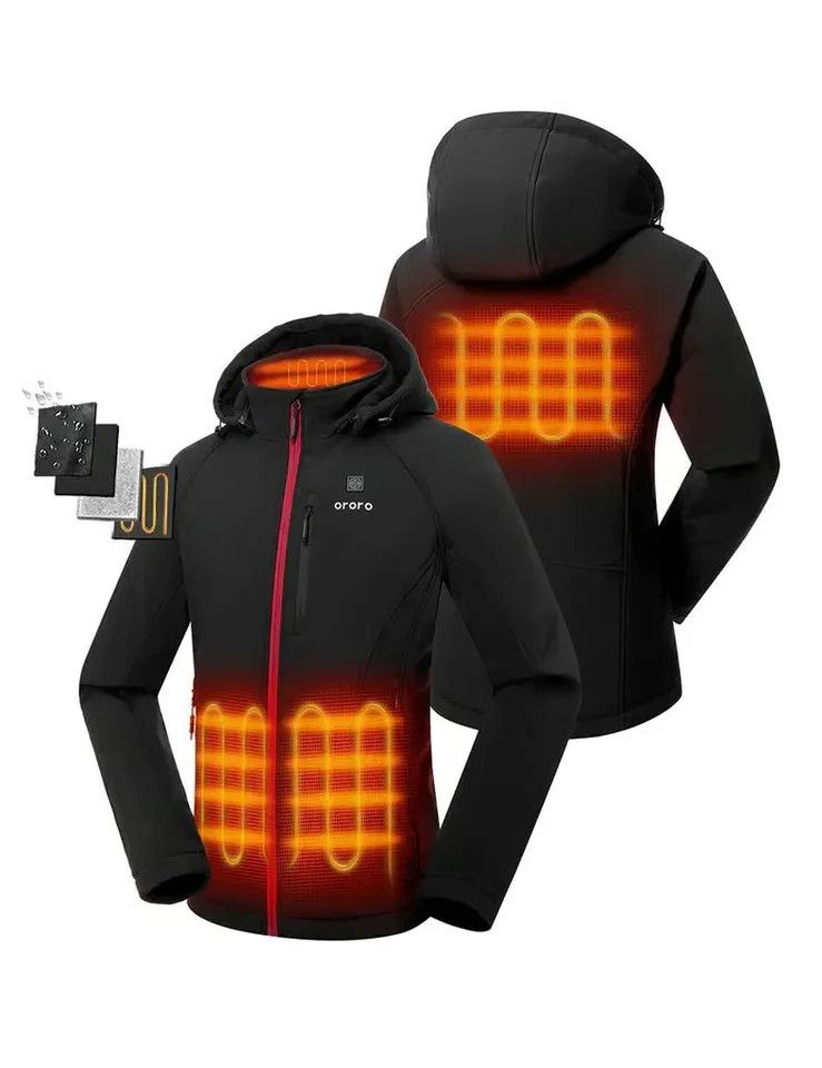 Other ORORO Classic Heated Jacket (Black with Red Zipper) Size XS / US 0-2 / IT 36-38 - 2 Thumbnail