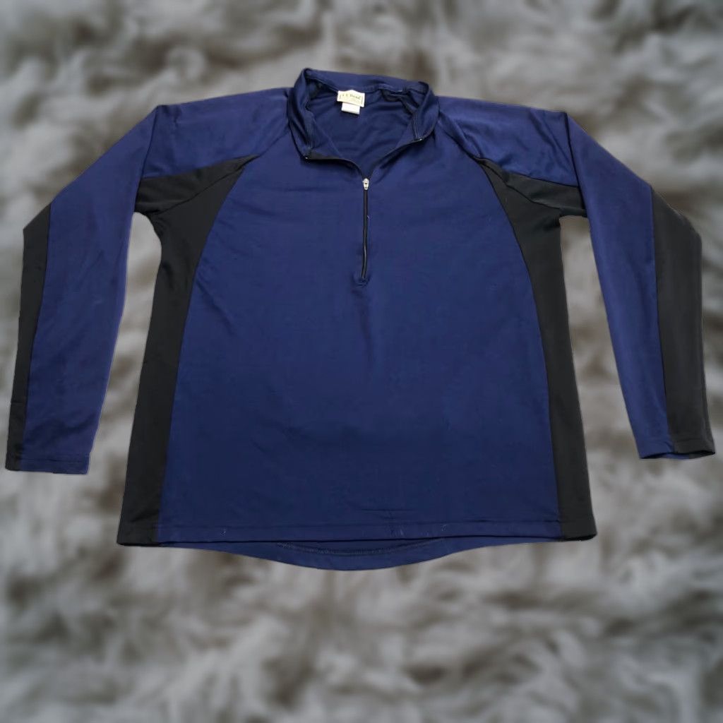 Vintage LL Bean Men’s 1/4 Zip Pullover Polyester Navy Blue Large Sweatshirt Shirt Size US L / EU 52-54 / 3 - 1 Thumbnail