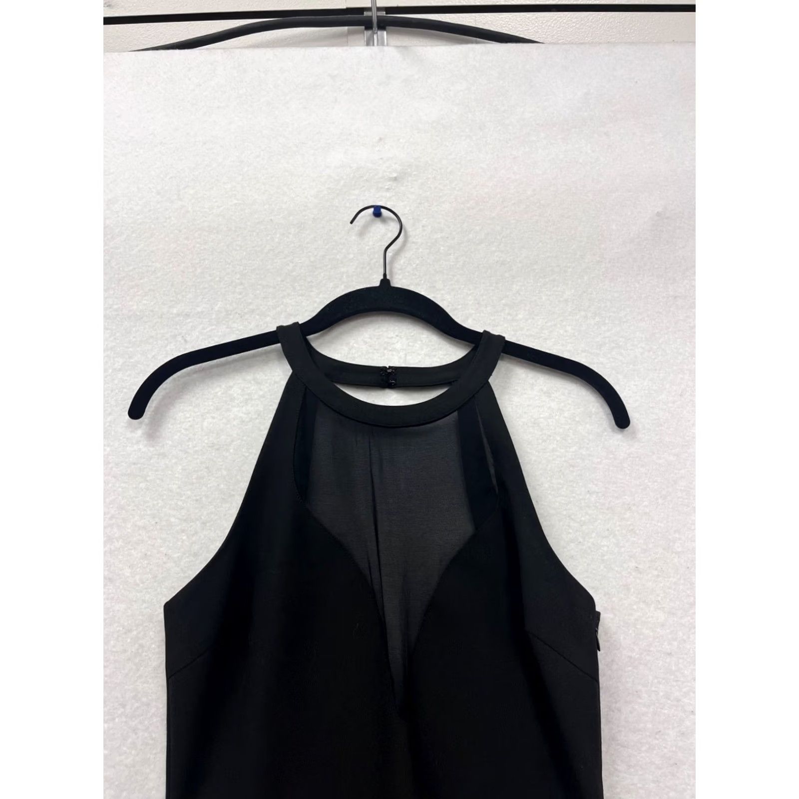Elizabeth and James Elizabeth & James Dress Halter Midi Black Womens 4 Size Regular Bodycon Sheer Back Zip 90s? No, not applicable Size S / US 4 / IT 40 - 4 Thumbnail
