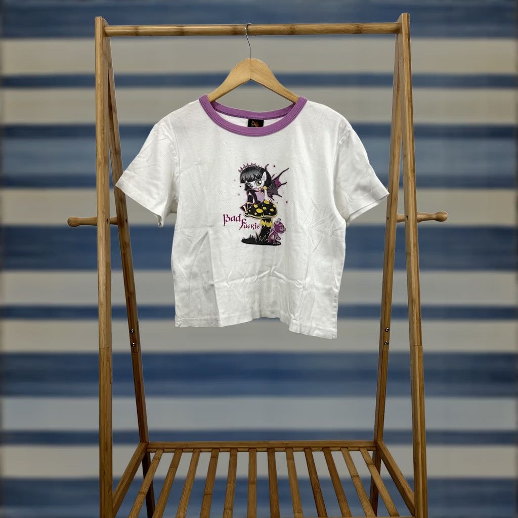 Vintage VTG Bad Faerie Y2K Crazy Fairy Baddie Goth Skate Emo Grunge Ringer T-Shirt M Shirt Men White Bratz Kawaii Y2k Size US M / EU 48-50 / 2 - 1 Thumbnail
