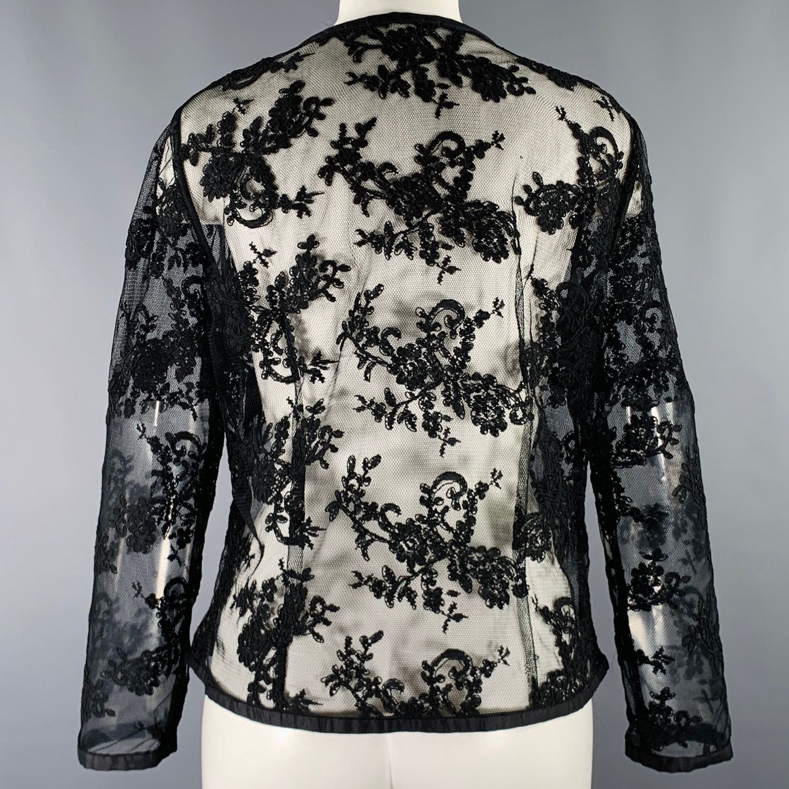 Other MARISA BARATELLI Size M Black Lace Jacket Blazer Size M / US 6-8 / IT 42-44 - 4 Thumbnail