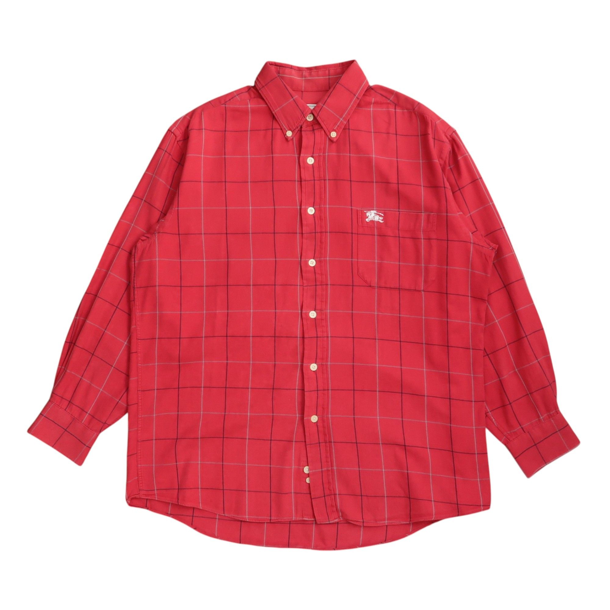Burberry Vintage 90s Burberry Nova Check Old Red Shirt Size US L / EU 52-54 / 3 - 1 Thumbnail