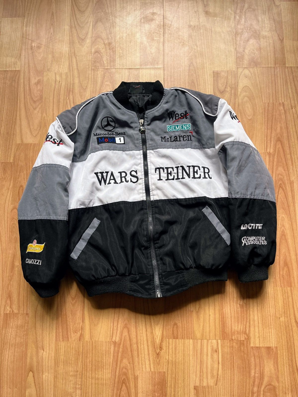 image of Formula Uno x Mercedes Benz Mercedes-Benz Mclaren F1 Racing Promo Jacket Vintage 90's in Black/Grey