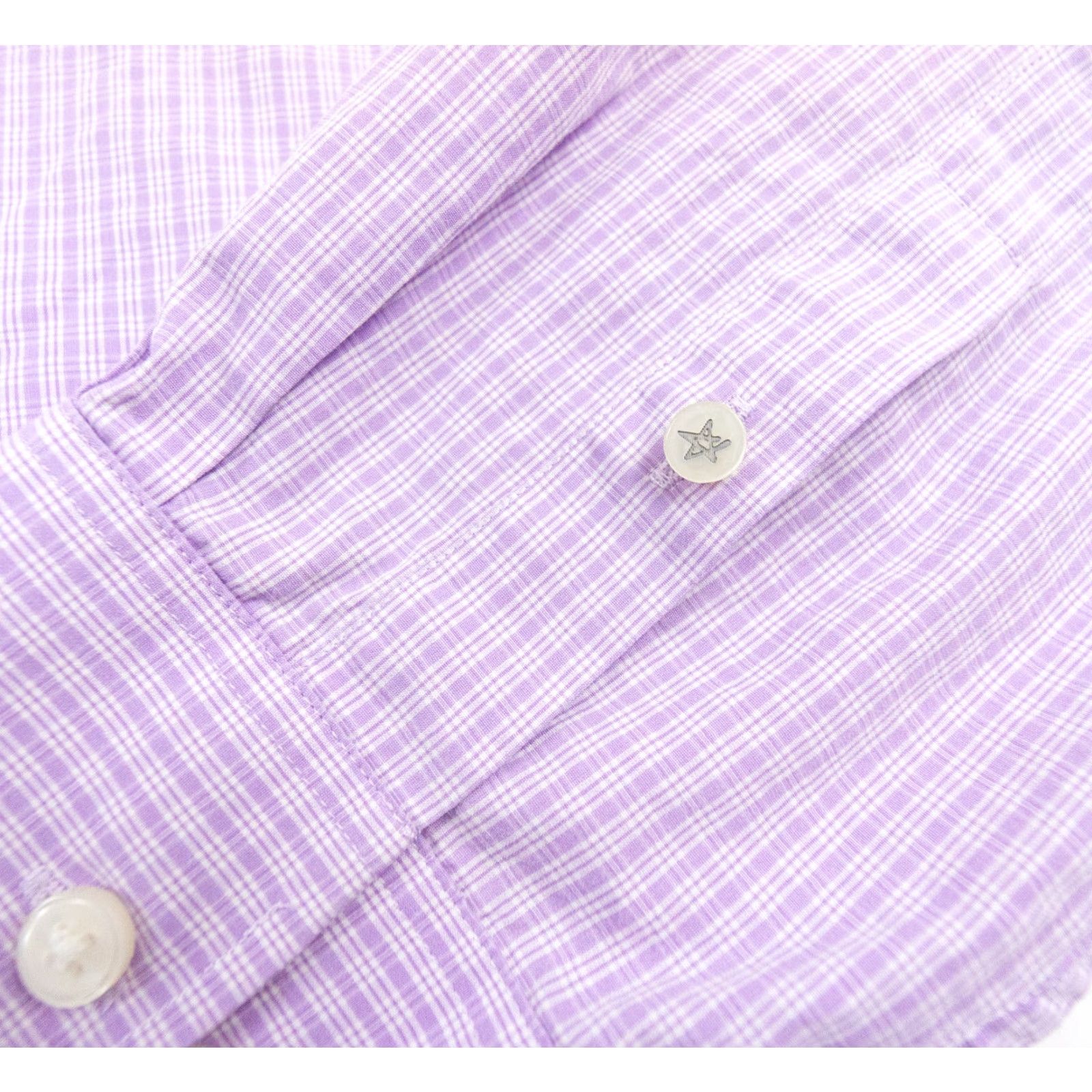 John Varvatos John Varvatos Men's Shirt 17 Purple Button-Up Long Sleeve Regular Fit Preppy Size US XL / EU 56 / 4 - 4 Thumbnail