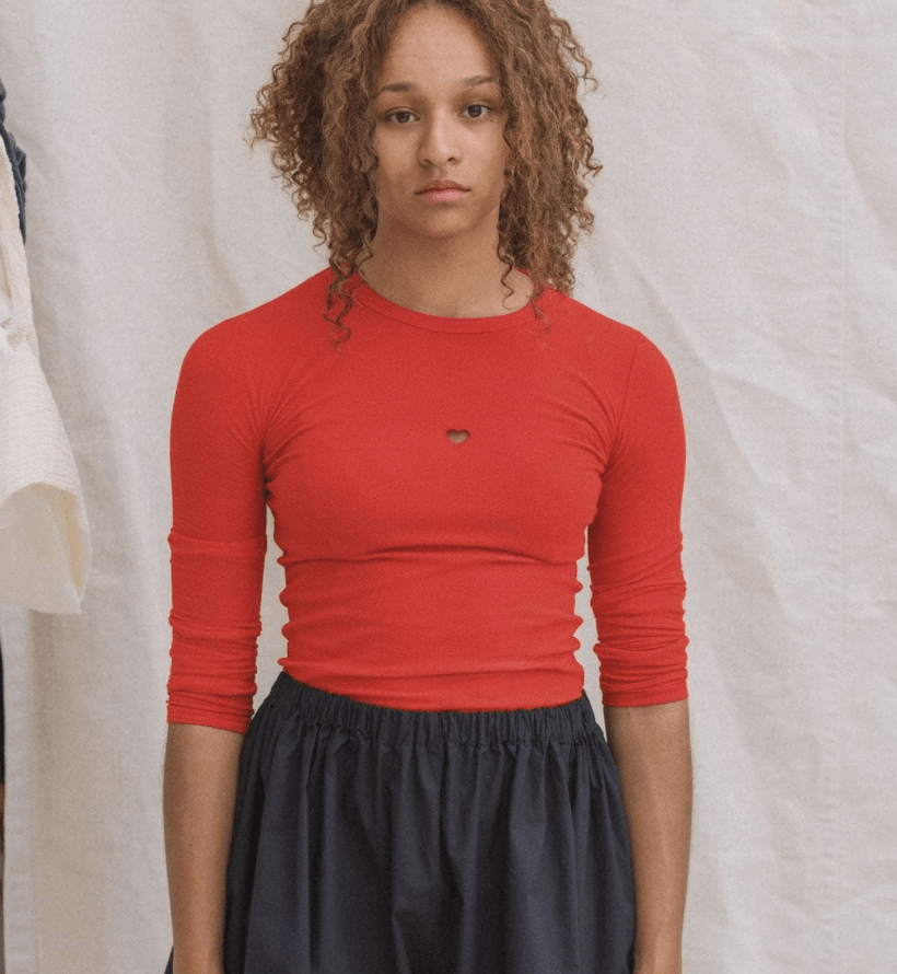 Baserange Baserange Red Heart Shirt Size S / US 4 / IT 40 - 1 Thumbnail