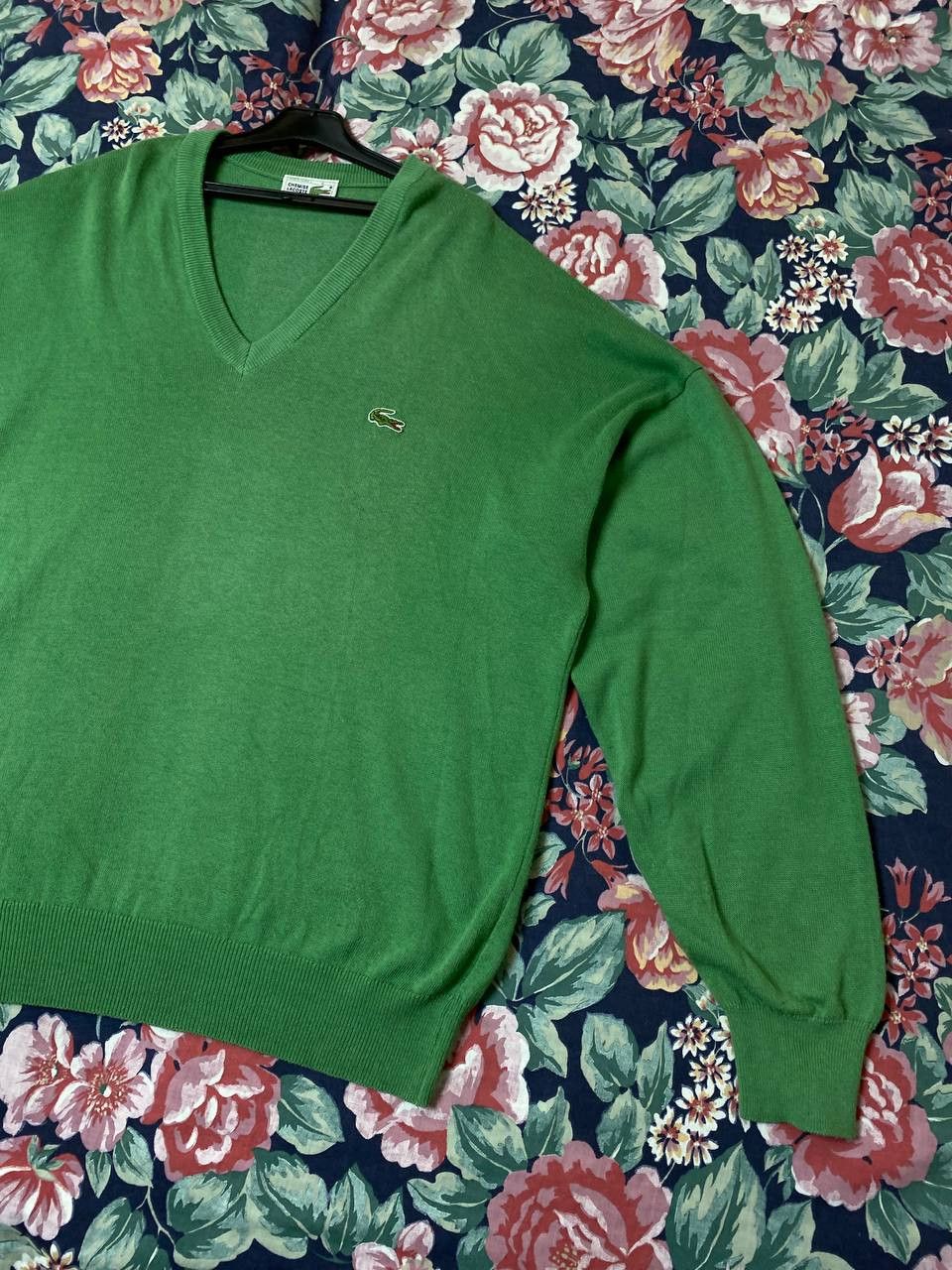 Lacoste × Vintage Vintage Lacoste Green V-Neck Sweater Size US XXL / EU 58 / 5 - 12 Thumbnail