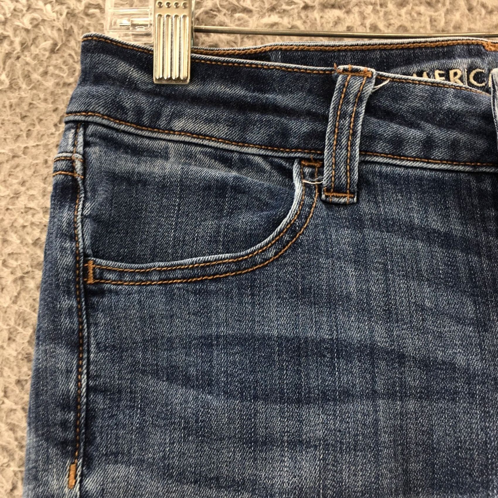 American Eagle Outfitters American Eagle Outfitters Jegging Jeans Womens 8L Blue Denim Regular Stretch Pocket 5-Pocket Design Size 30" / US 8 / IT 44 - 4 Thumbnail