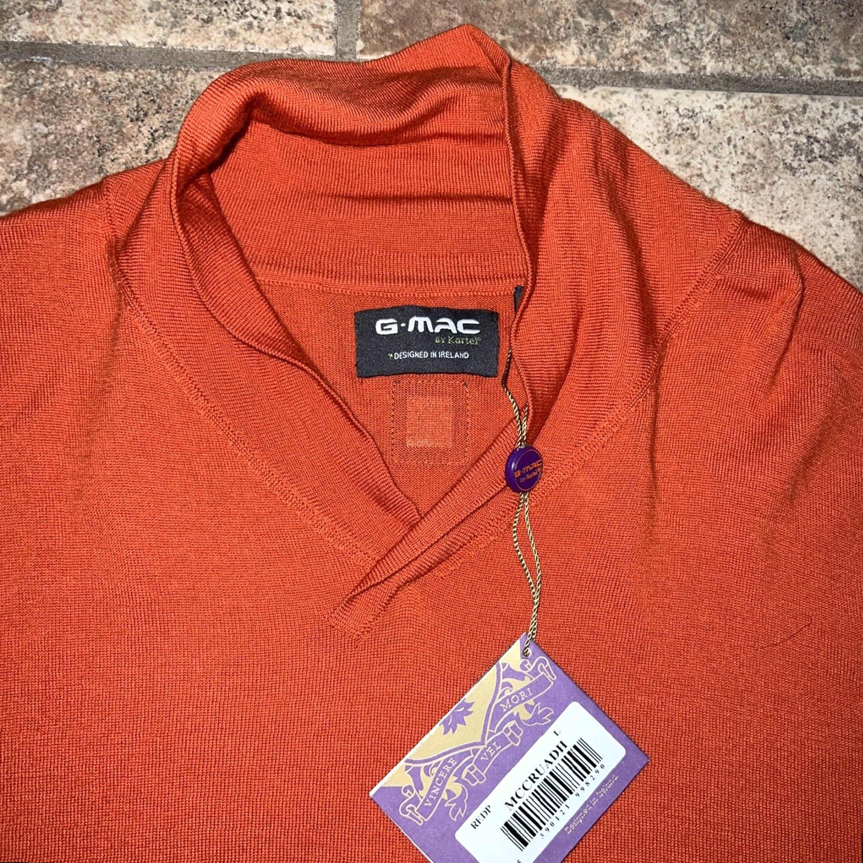 Vintage NWT G-Mac by Kartel pullover WOOL SWEATER shirt mens L Orange Size US L / EU 52-54 / 3 - 2 Thumbnail