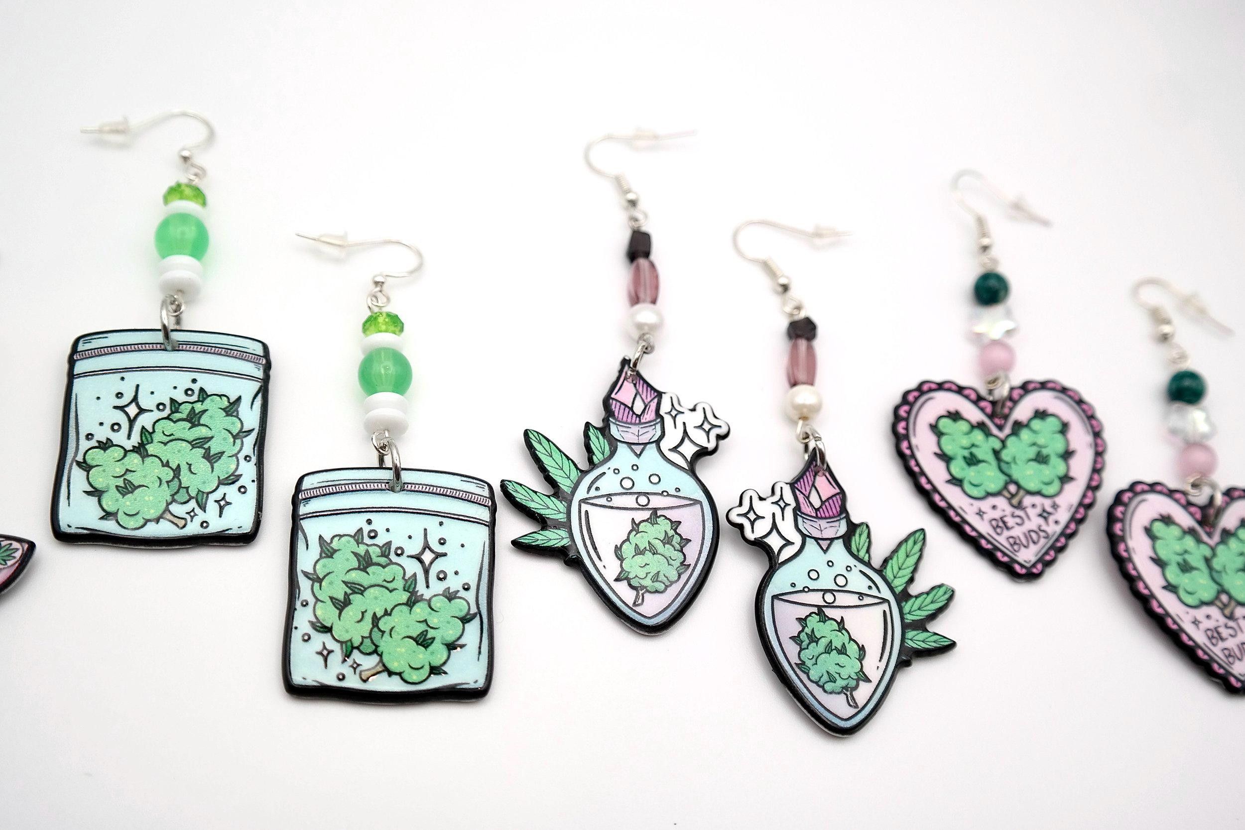 Handmade Magical 420 Flower Earrings Size ONE SIZE - 7 Thumbnail