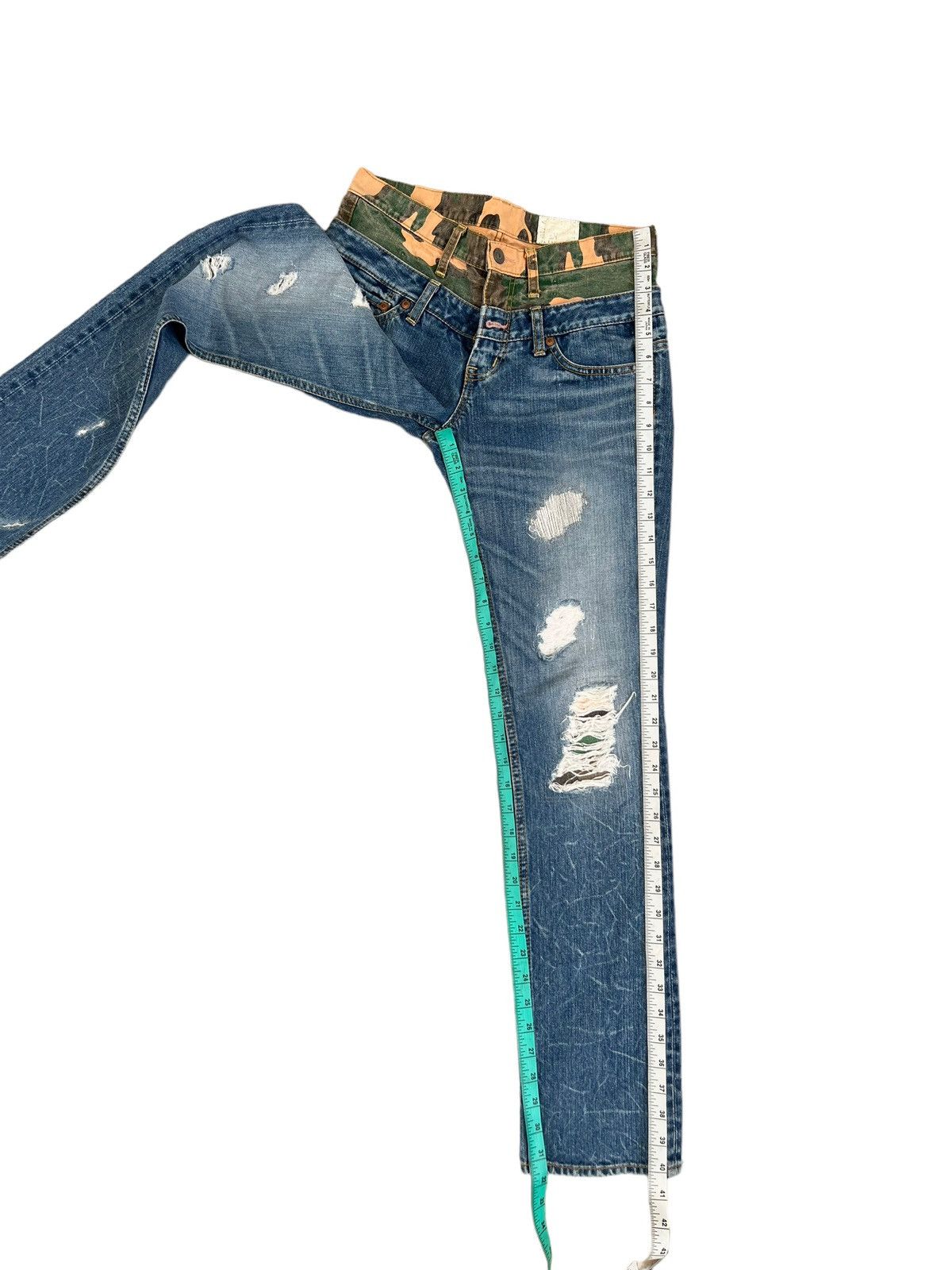 Vintage Antgauge Japan Double Waist Rips Distressed Denim Size US 29 - 5 Thumbnail