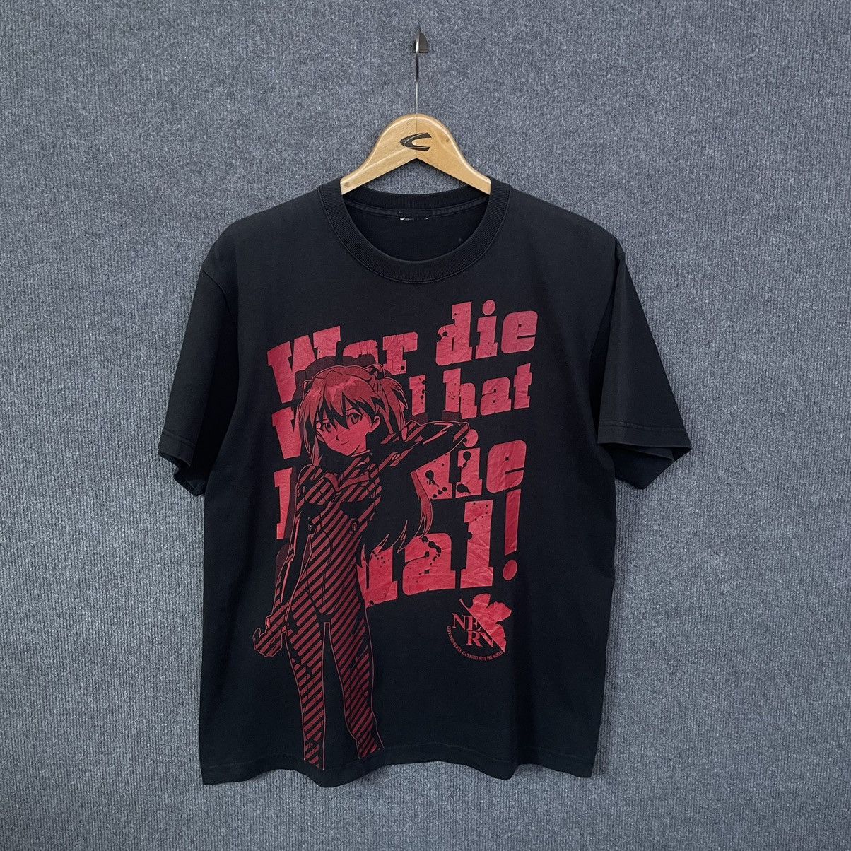 image of Anima x Vintage 90's Asuka Langley Neon Genesis Evangelion T Shirt in Black, Men's (Size Large)