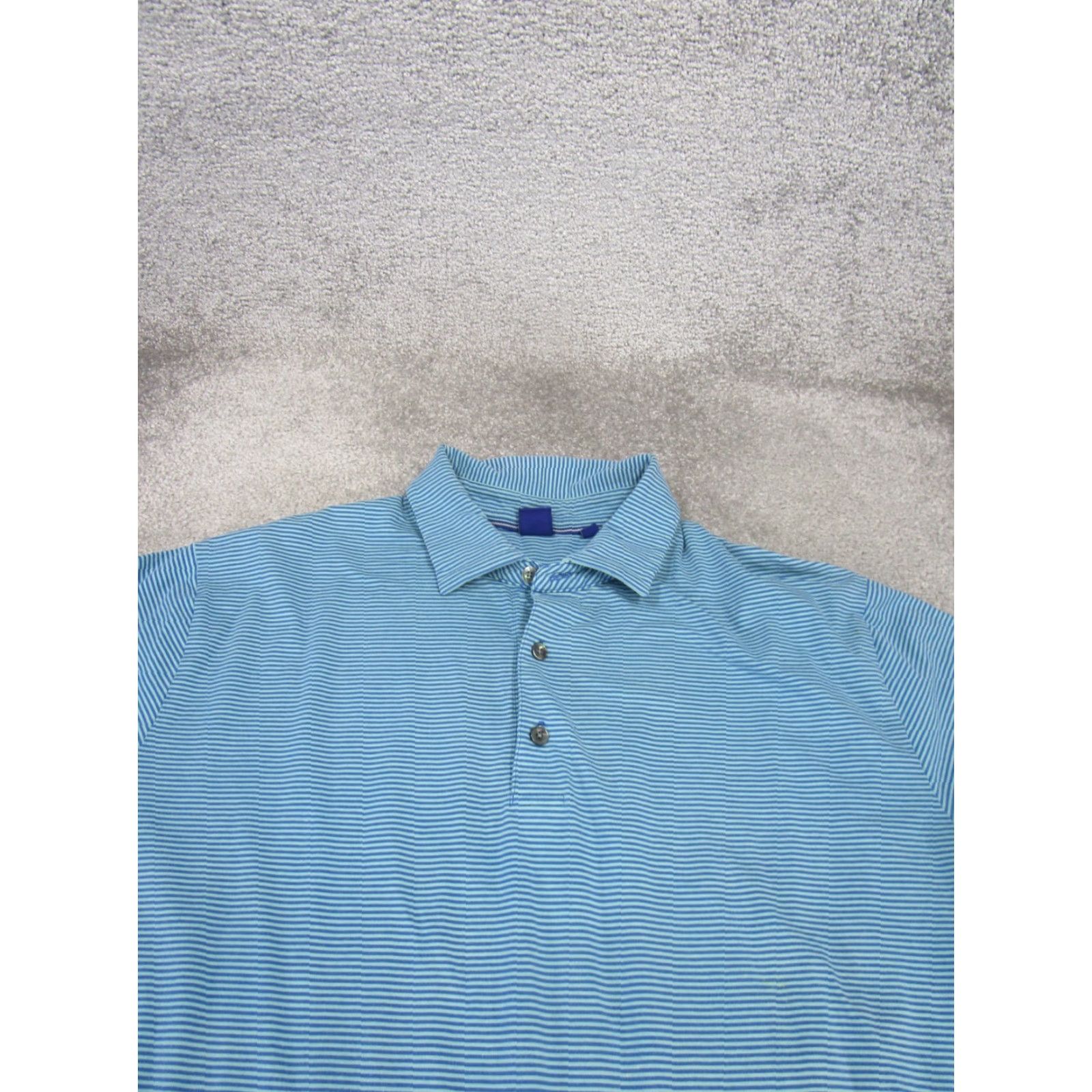 Footjoy FootJoy Polo Shirt Mens Large Blue Striped Stretch Golf Performance Shirt Size US L / EU 52-54 / 3 - 2 Thumbnail