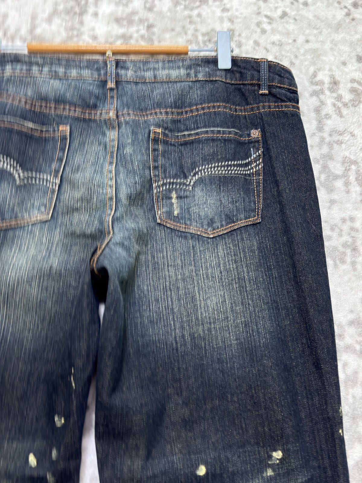 Tornado Mart Revolution Flared Denim Distressed Thrashed Paint Splatter Size US 37 - 12 Thumbnail