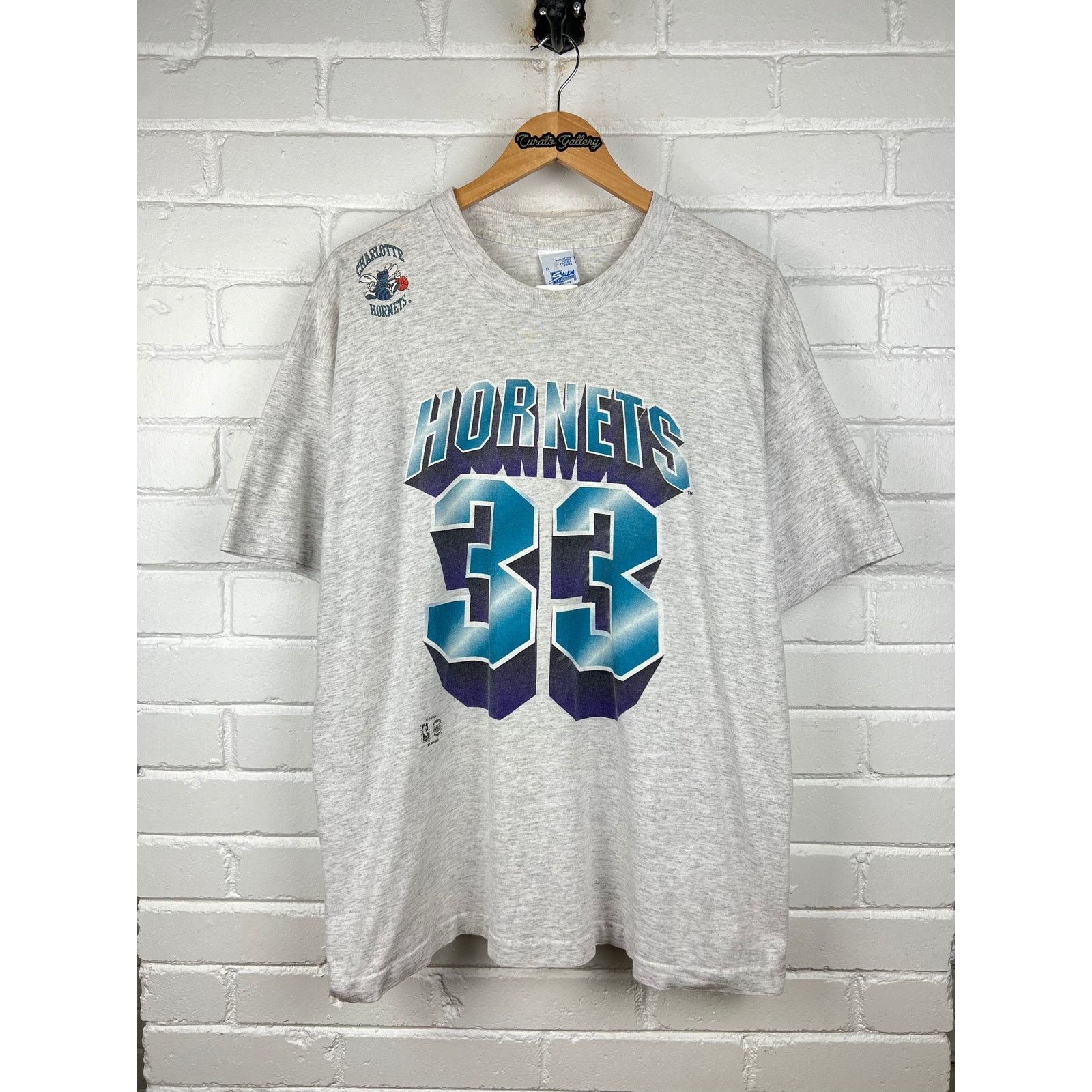 Vintage 90s Alonzo Mourning #33 Chrolette Hornets Salem XL