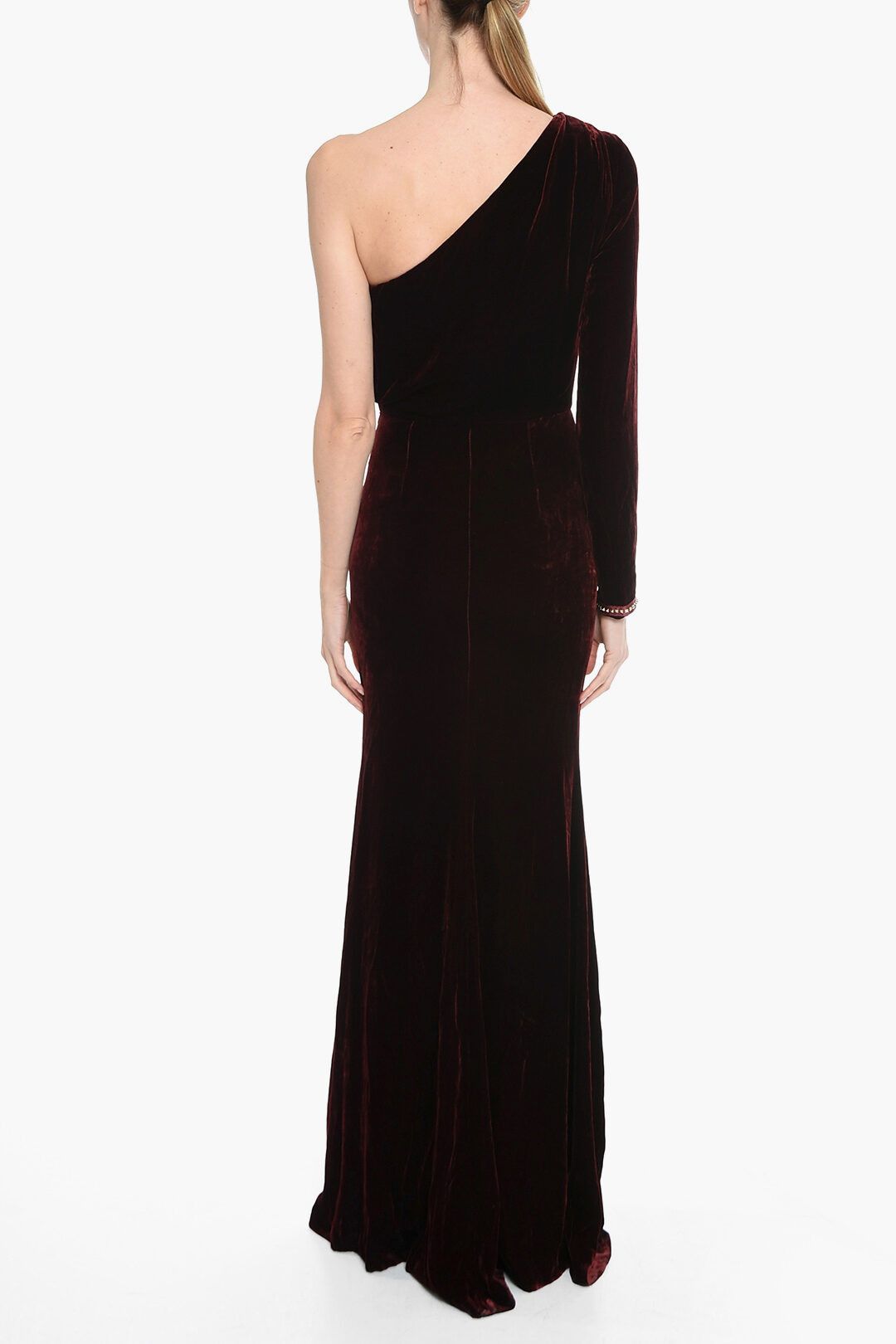 Philipp Plein og1mm0824 Velvet One-Shoulder Dress in Mehron Size M / US 6-8 / IT 42-44 - 2 Thumbnail