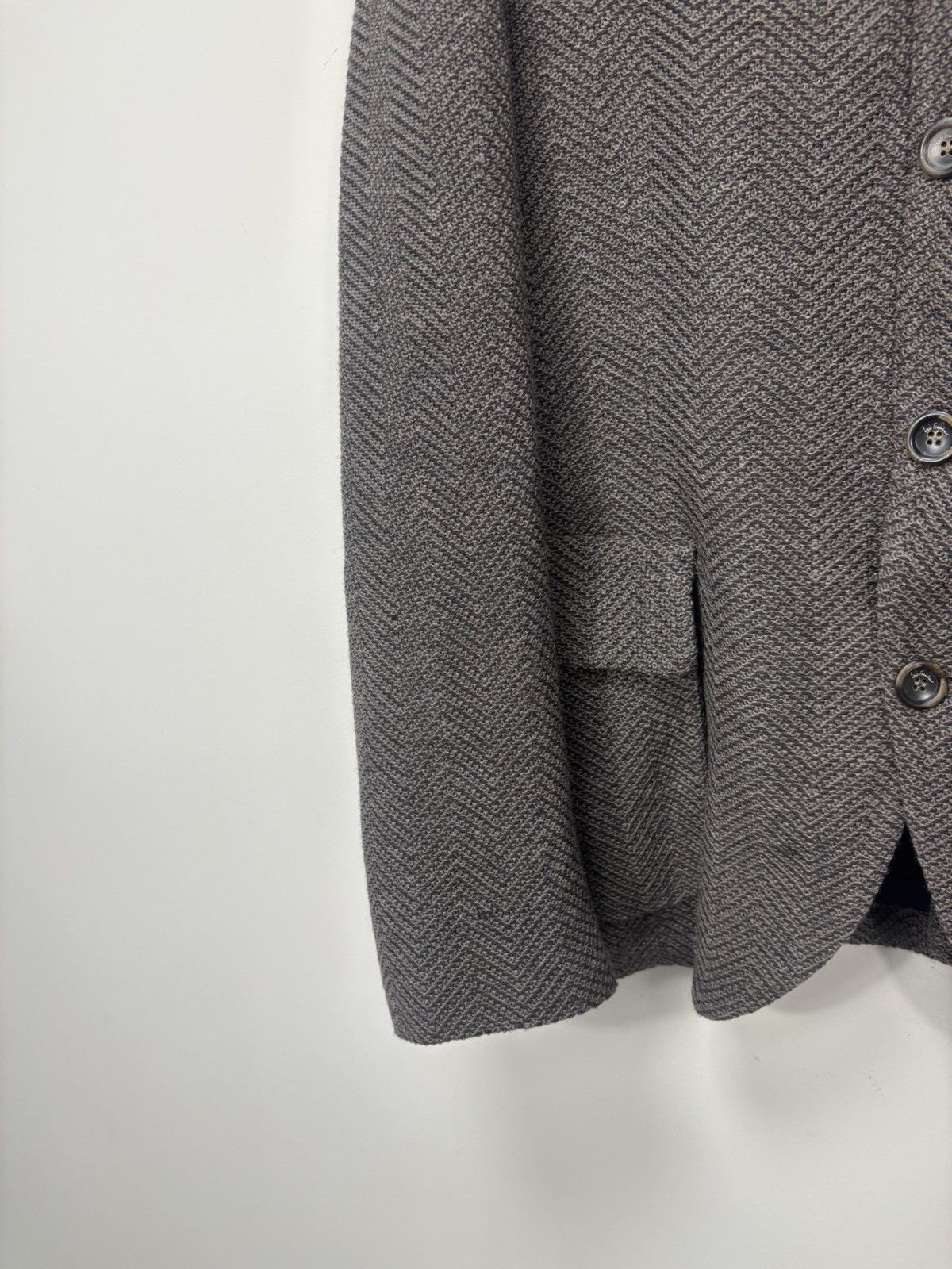 Other Luis Trenker Men’s Herringbone Brown Wool Collar Jacket Size US L / EU 52-54 / 3 - 7 Thumbnail