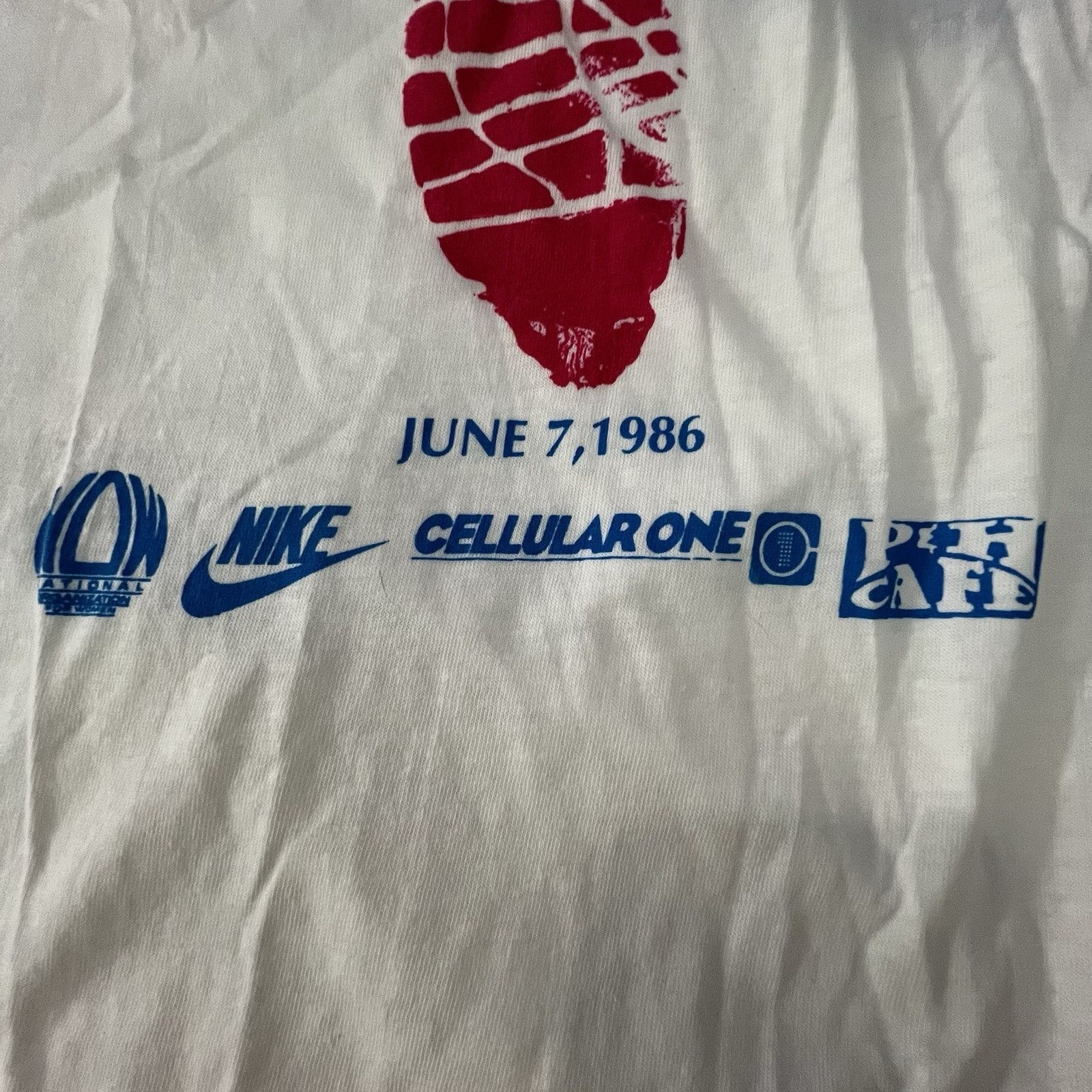 Nike NIKE T-SHIRT 80S White And Blue TAG MARATHON M COTTON White Size US M / EU 48-50 / 2 - 3 Thumbnail