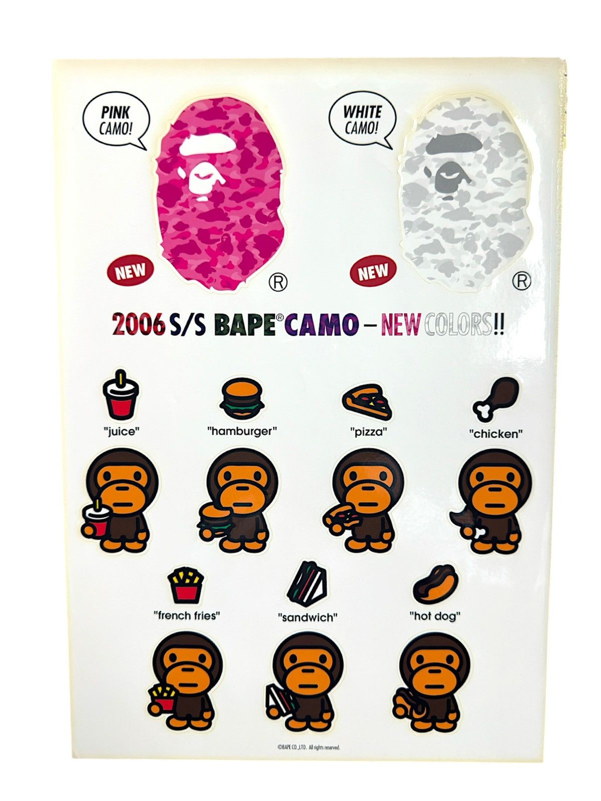 Bape A Bathing Ape 2006 Baby Milo Sticker Sheet Brand New Size ONE SIZE - 1 Thumbnail