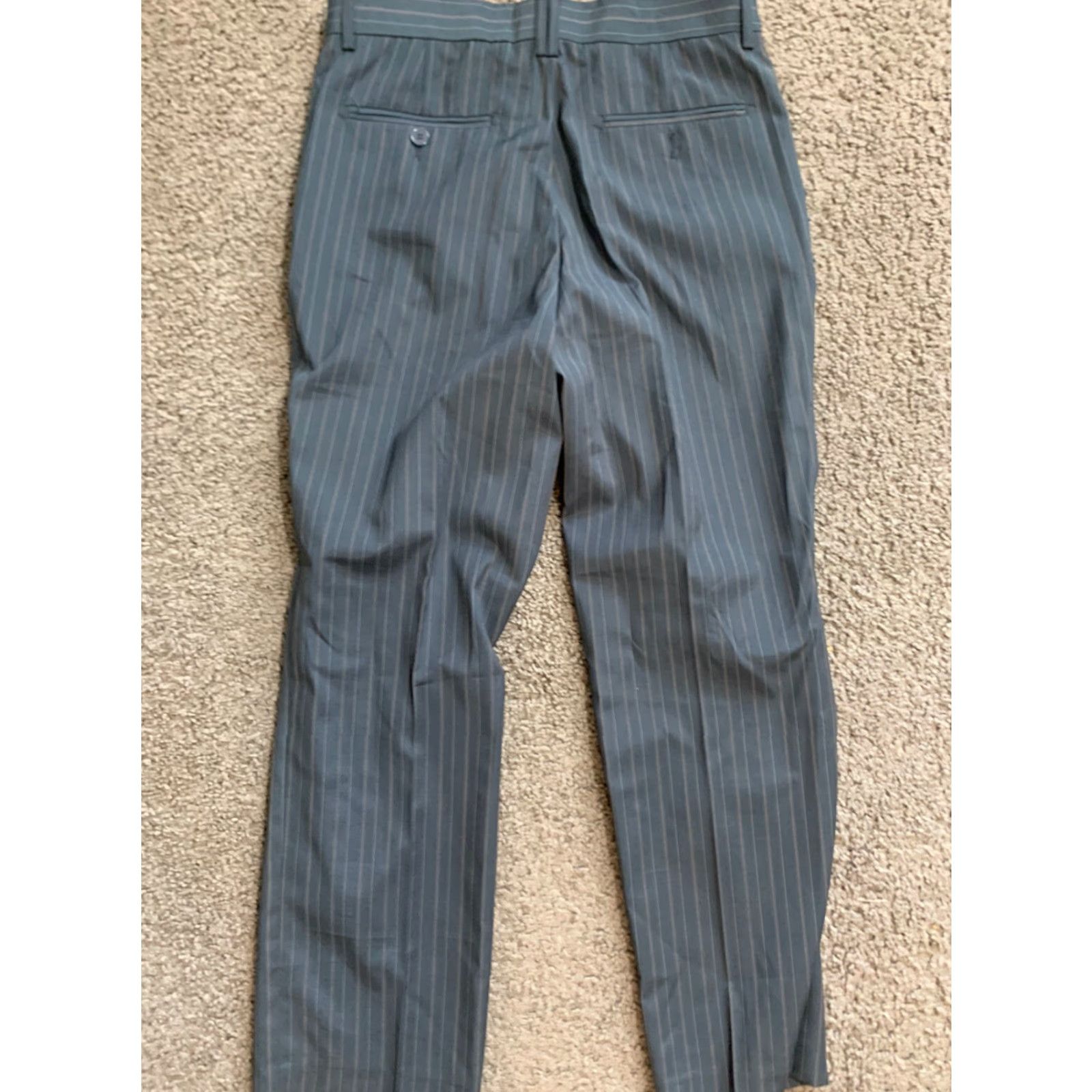 English Laundry English Laundry Women Navy Blue Striped Casual Pants 14 Polyester Rayon Cotton Slim Skinny Size 36" / US 14 / IT 50 - 4 Thumbnail