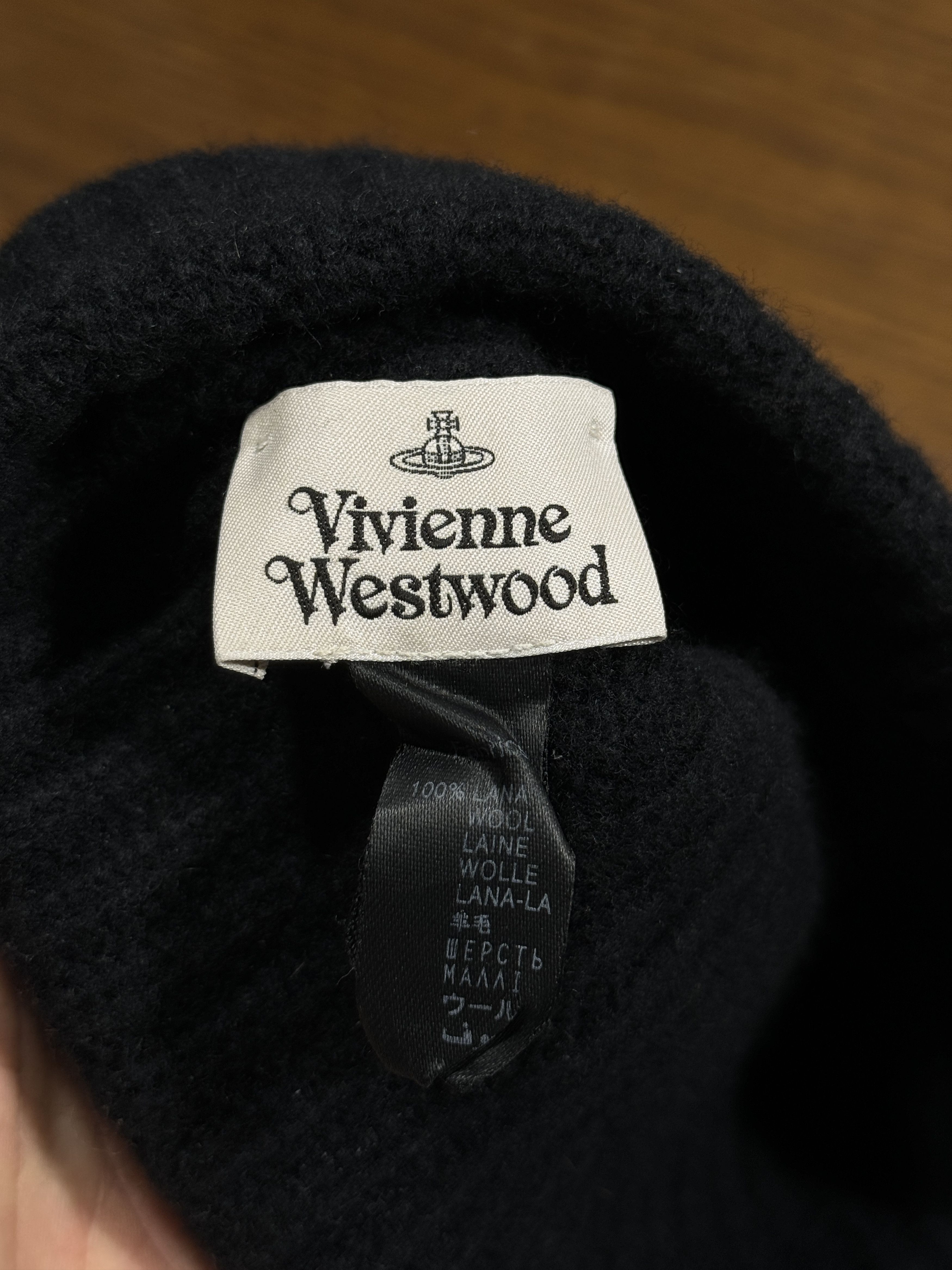 Vivienne Westwood Vivienne Westwood ribbed knit beanie in navy Size ONE SIZE - 3 Thumbnail