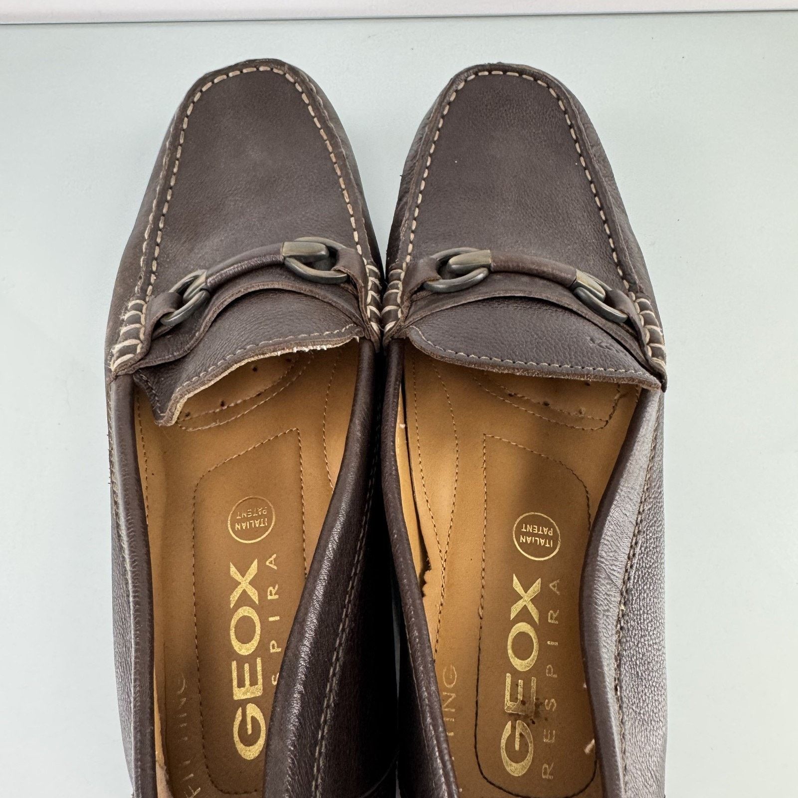 Geox GEOX Respira Men's Horsebit Driving Brown Leather Loafer 12 Size US 12 / EU 45 - 3 Thumbnail