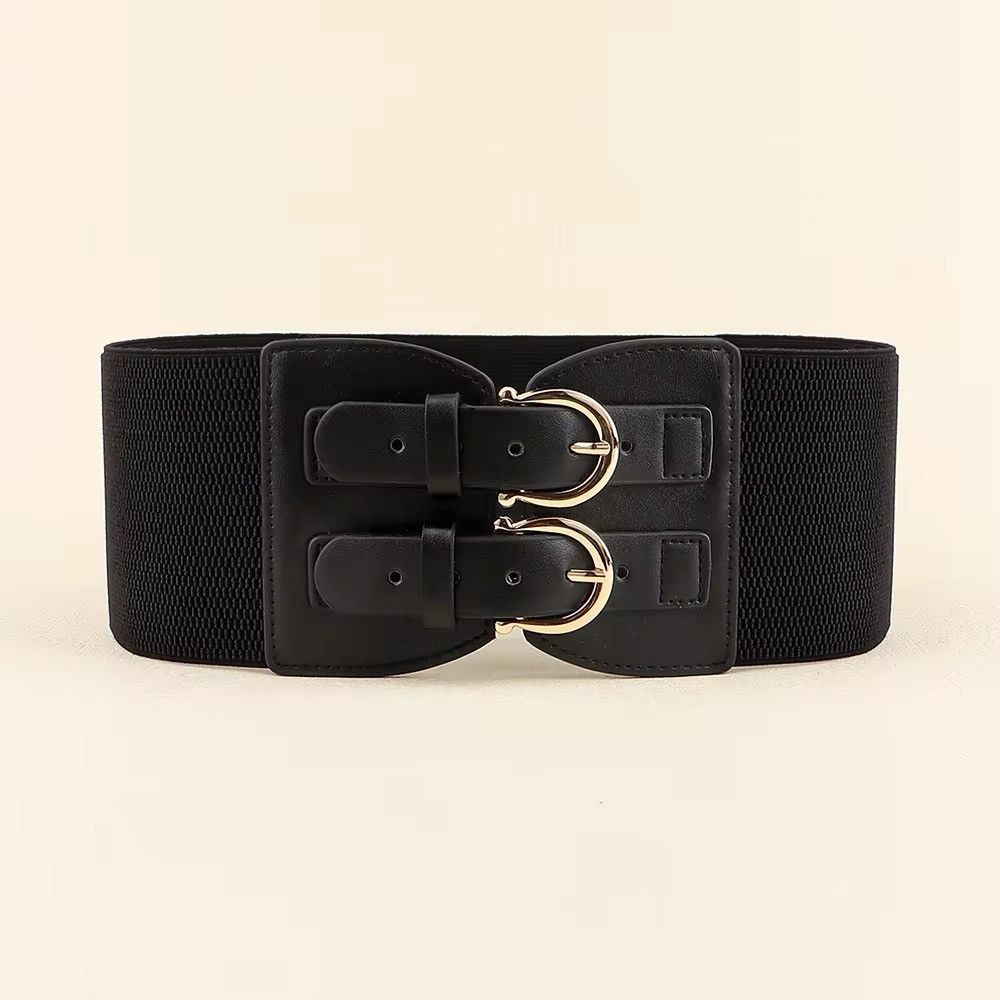Vintage Vintage Black Pin Elastic Belt Size ONE SIZE - 2 Thumbnail