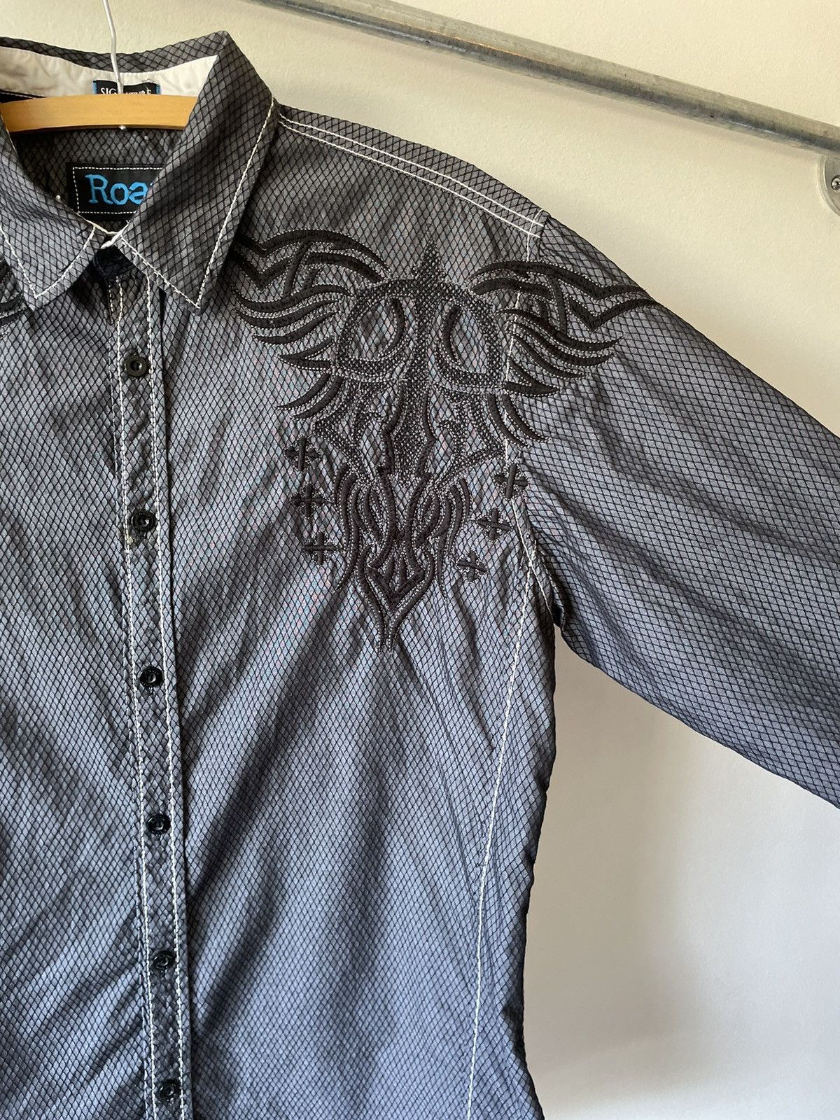 Roar Crazy Y2K Opium Design Tribal Cross Button Up Size US XL / EU 56 / 4 - 11 Thumbnail
