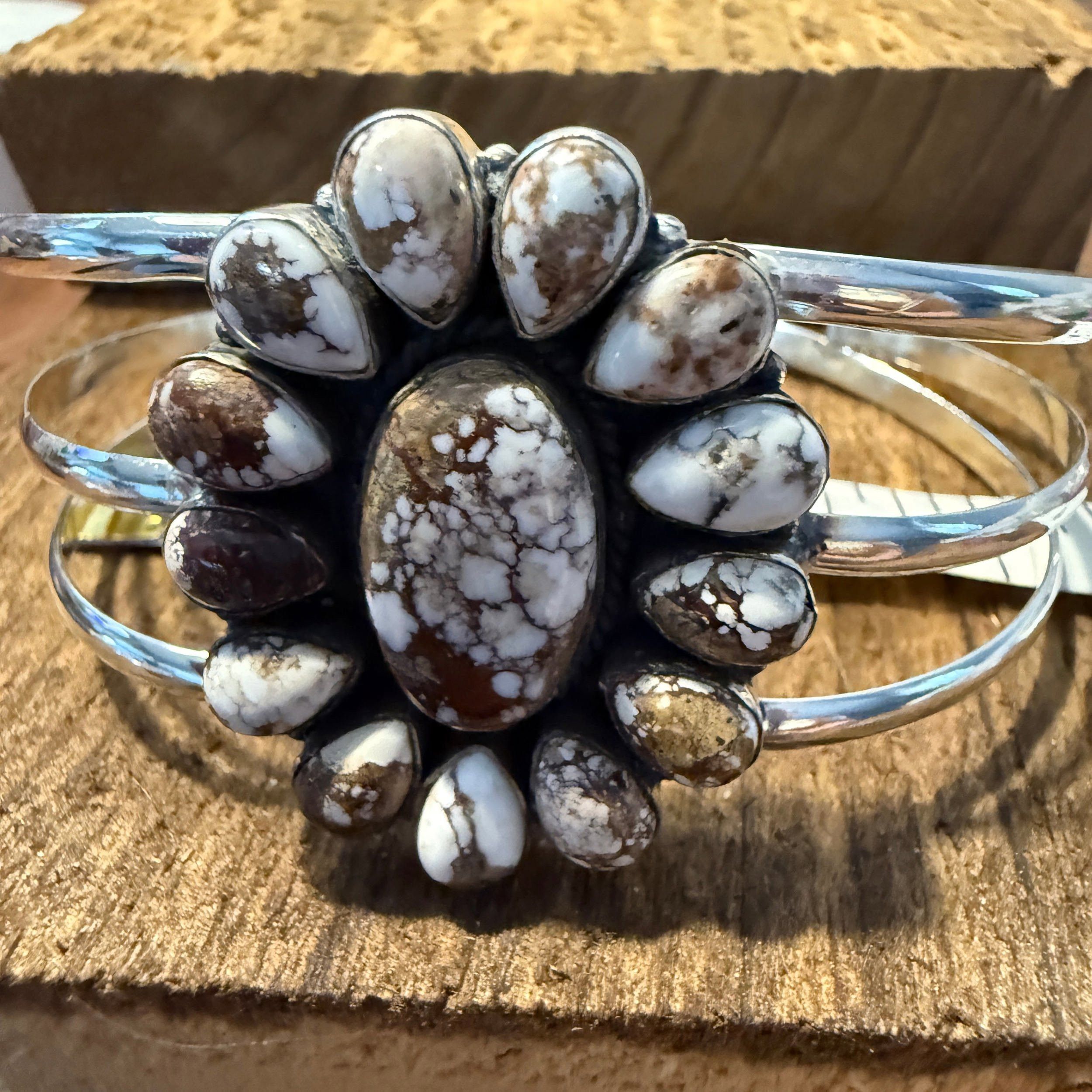 Other Wild Horse Turquoise Adjustable Sterling Silver Cuff Size ONE SIZE - 3 Thumbnail