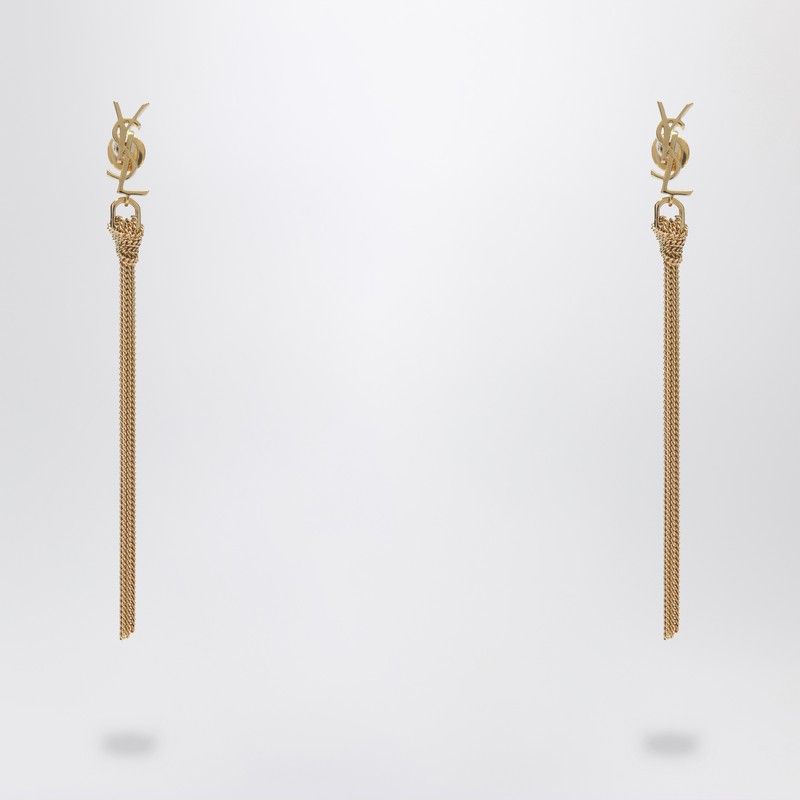 ピアス Saint Laurent Cassandre Gold Dangling Earrings Saint Laurent CASSANDRE GOLD DANGLING EARRING – LOZURI®