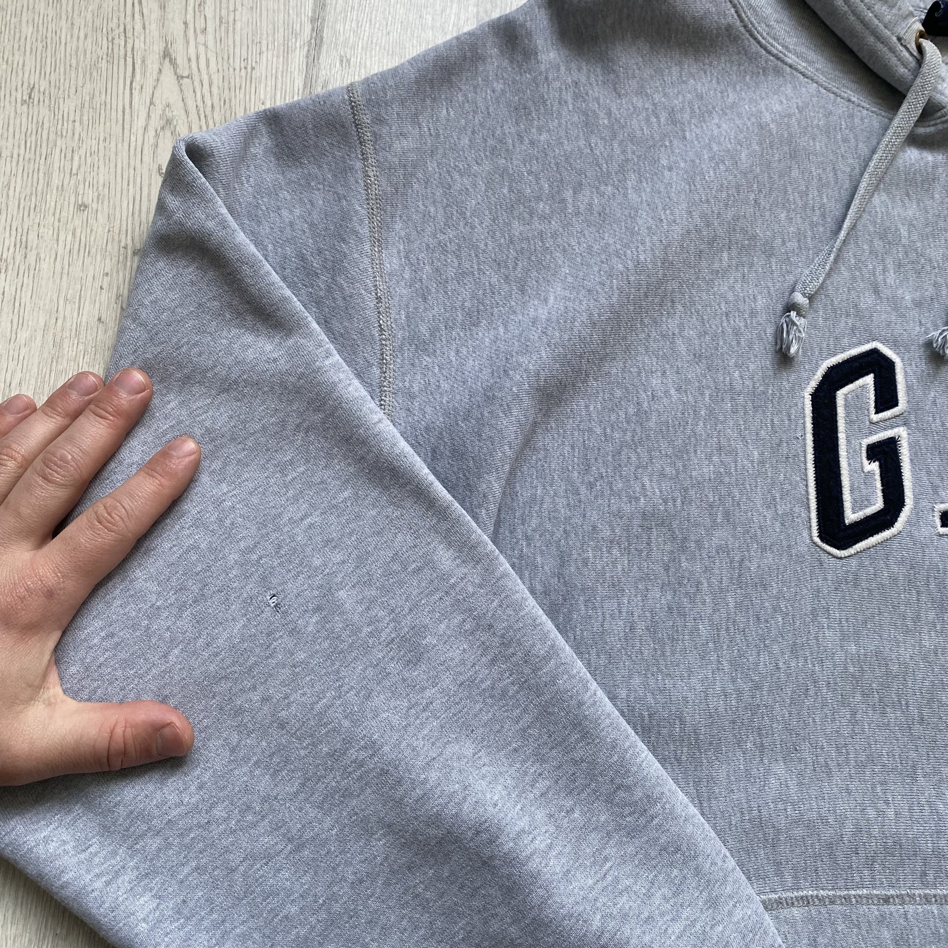 Gap Vintage Gap Boxy hoodie Center logo Distressed reverse weave Size US XL / EU 56 / 4 - 8 Thumbnail