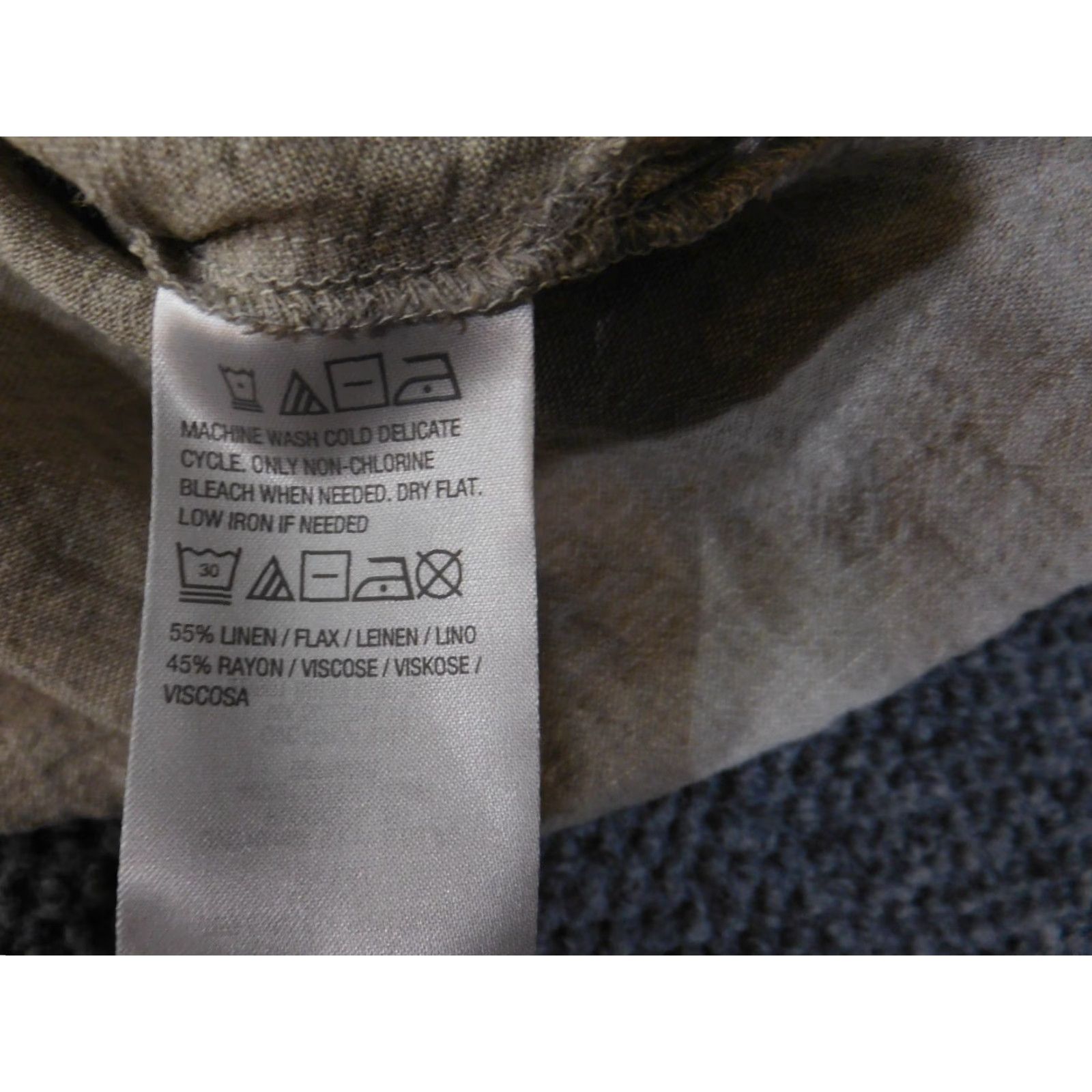 Vintage Susan Graver Shirt Womens S Beige Taupe Linen Blend Button Front Casual Blouse Regular Knit Size S / US 4 / IT 40 - 7 Thumbnail