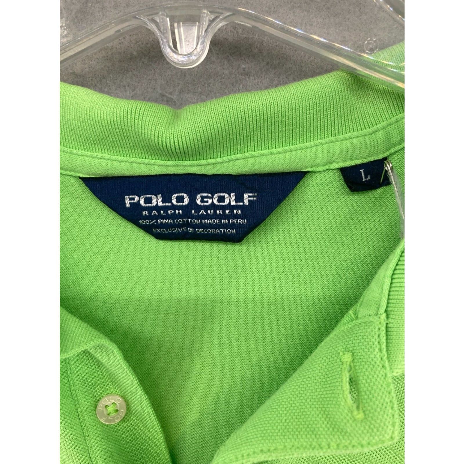 Ralph Lauren VINTAGE Polo Golf Ralph Lauren Shirt Mens Large Green 100% Cotton Polo Shirt Golf 90s Mens Size US L / EU 52-54 / 3 - 5 Thumbnail